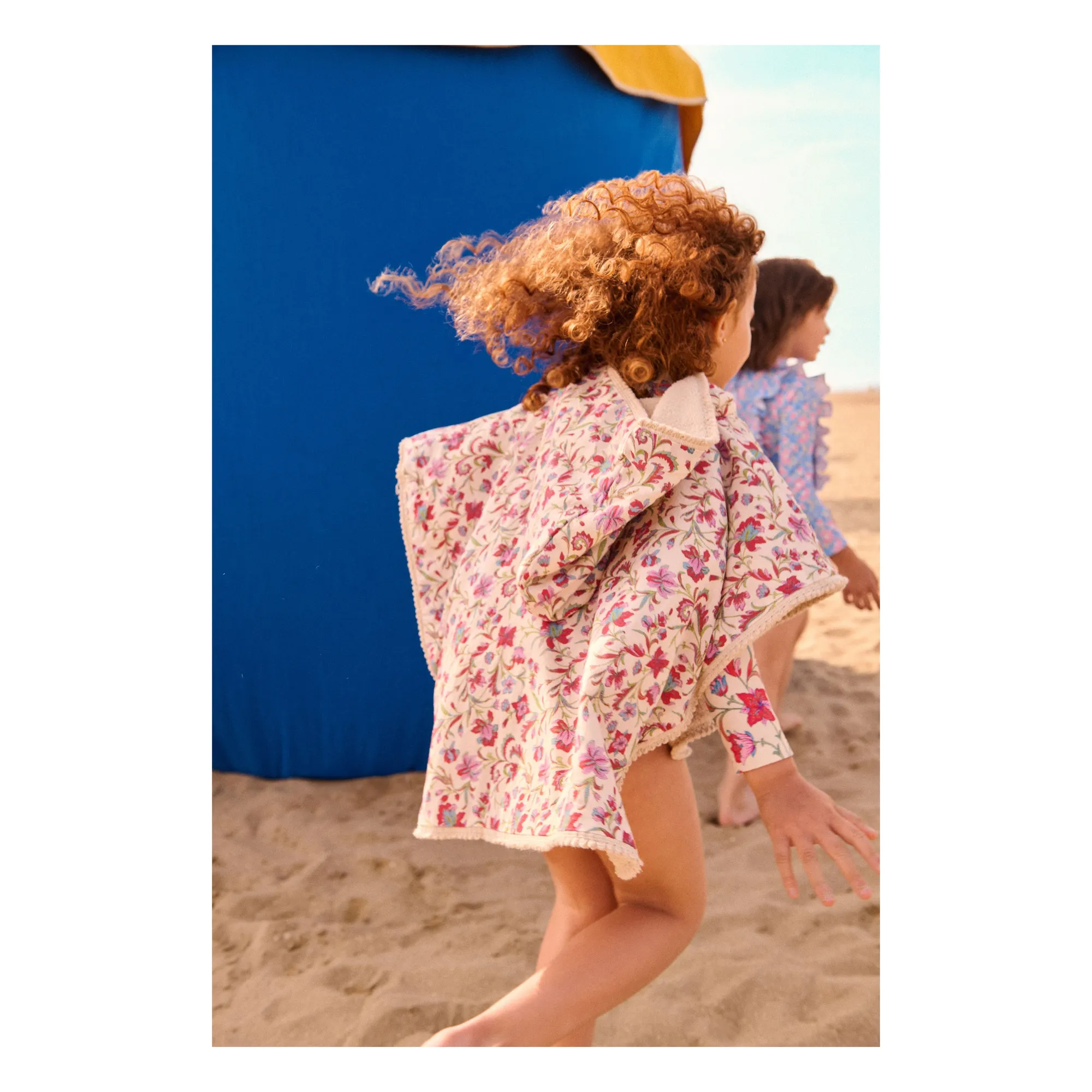 Poncho de bain Mael en coton bio | Crème- Image produit n°2