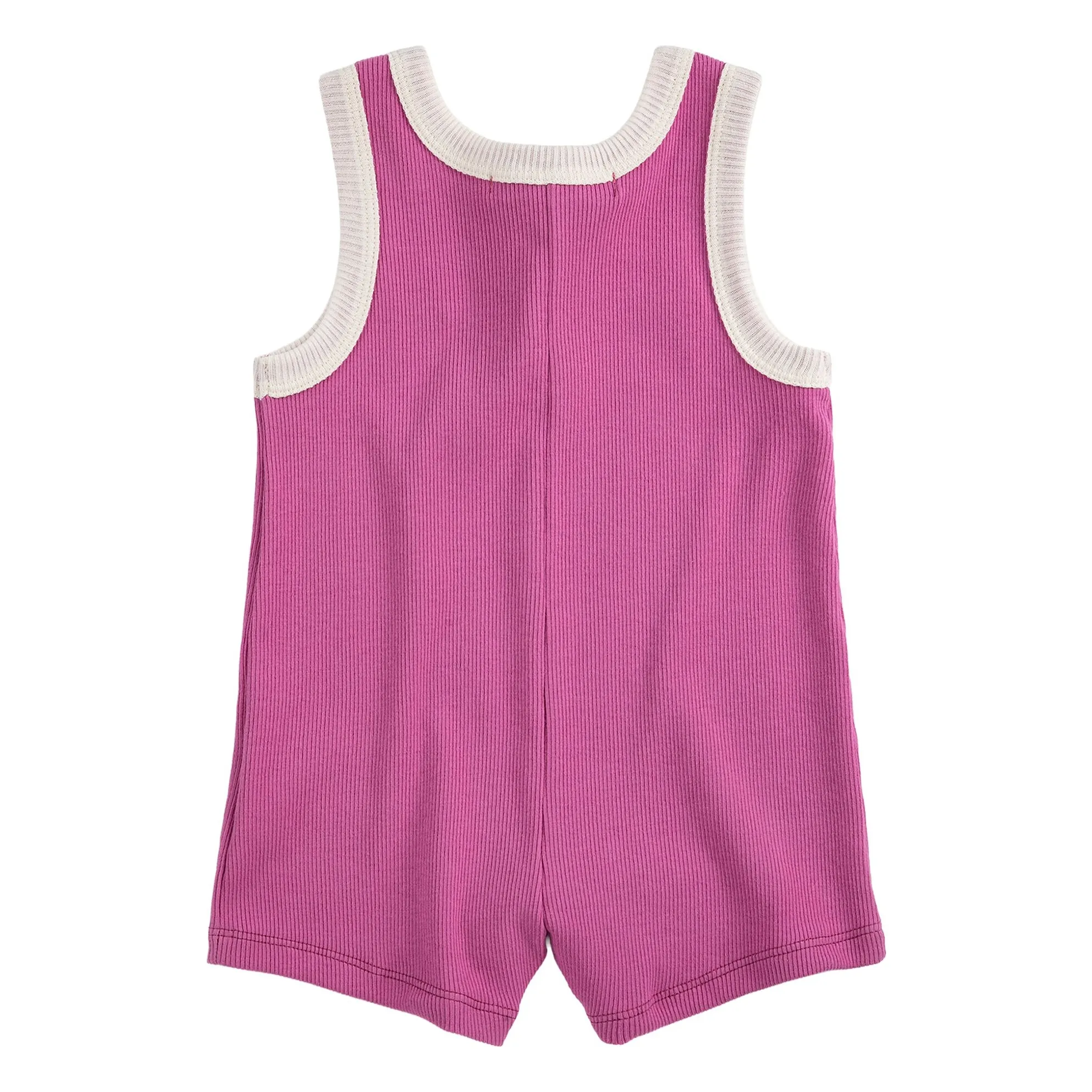 Combishort Côtelée Orange Coton BIo | Violet- Image produit n°3