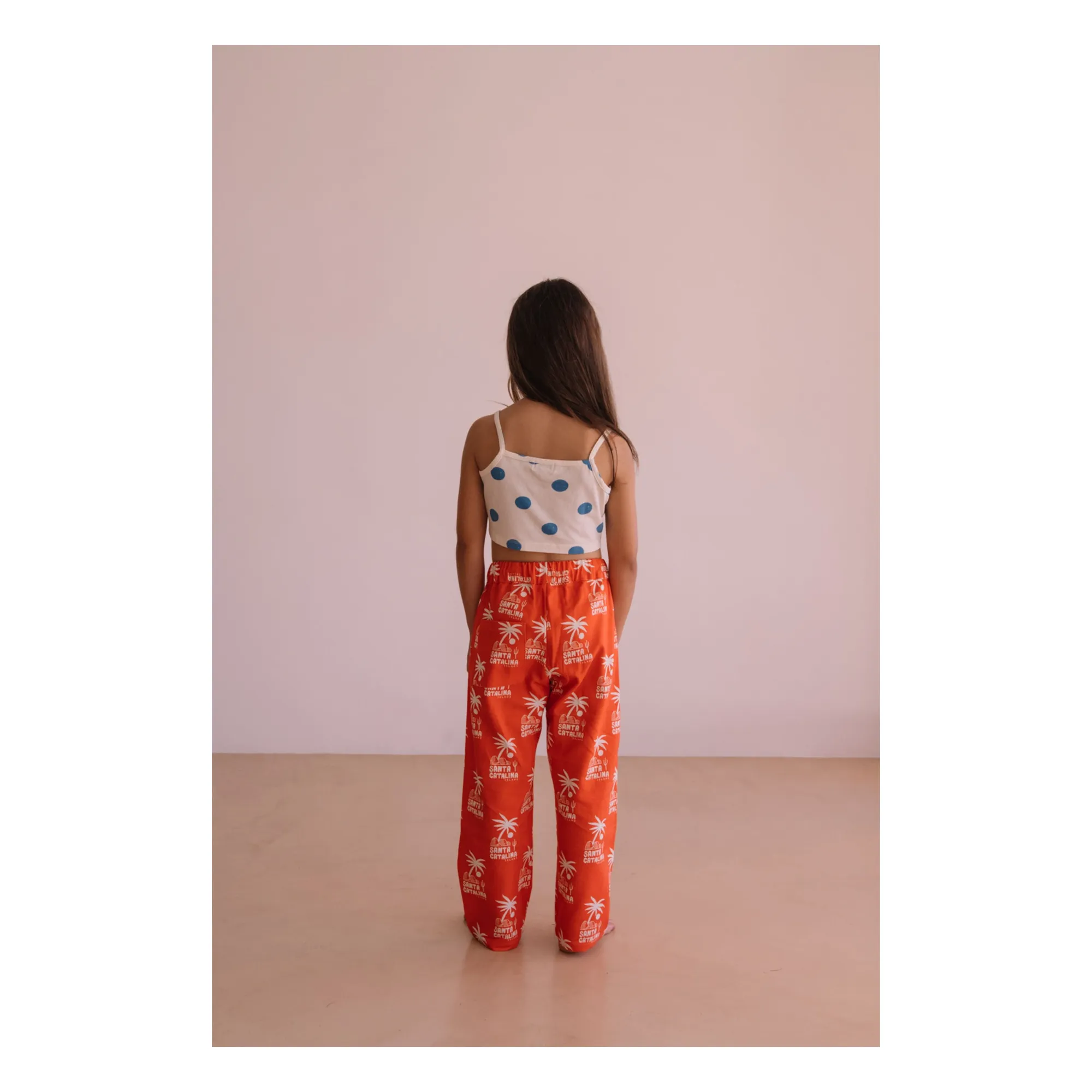 Pantalon Large Elia Palmiers | Orange- Image produit n°2