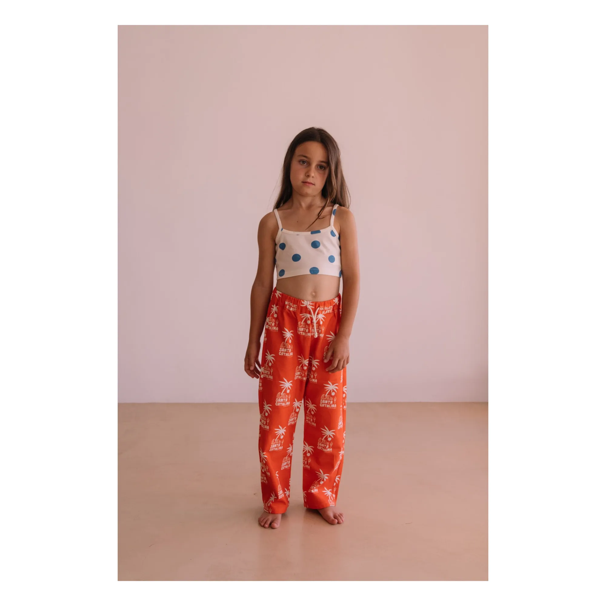 Pantalon Large Elia Palmiers | Orange- Image produit n°1