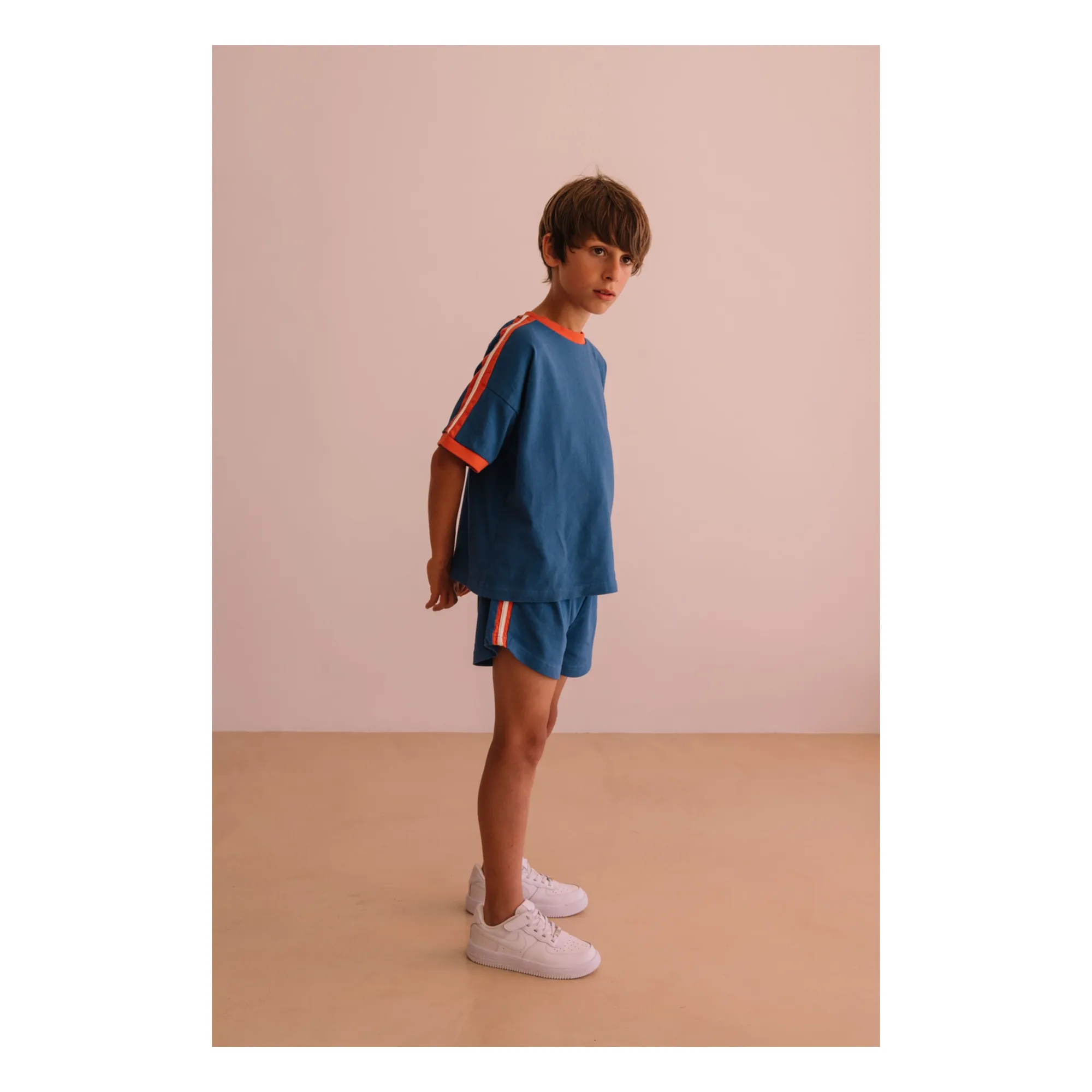 T-shirt Taylor Contrasté Coton Bio | Bleu- Image produit n°3