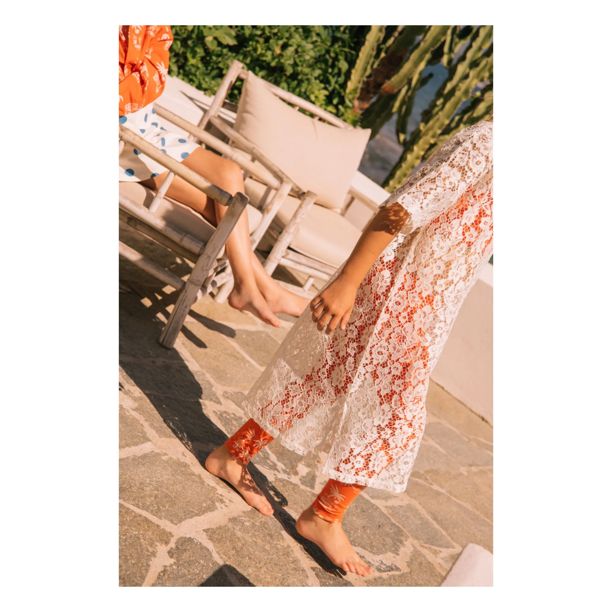 Legging Nour Palmiers Coton Bio | Orange- Image produit n°4