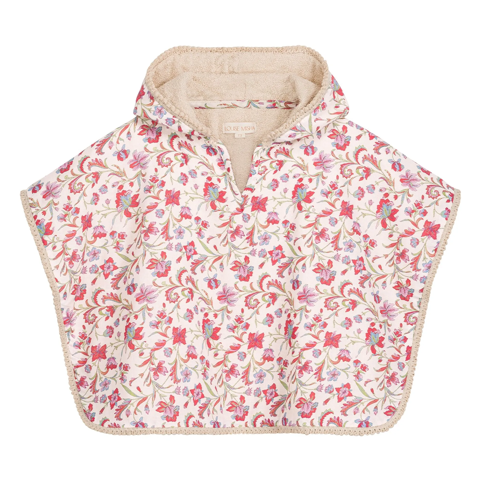 Poncho de bain Mael en coton bio | Crème- Image produit n°0