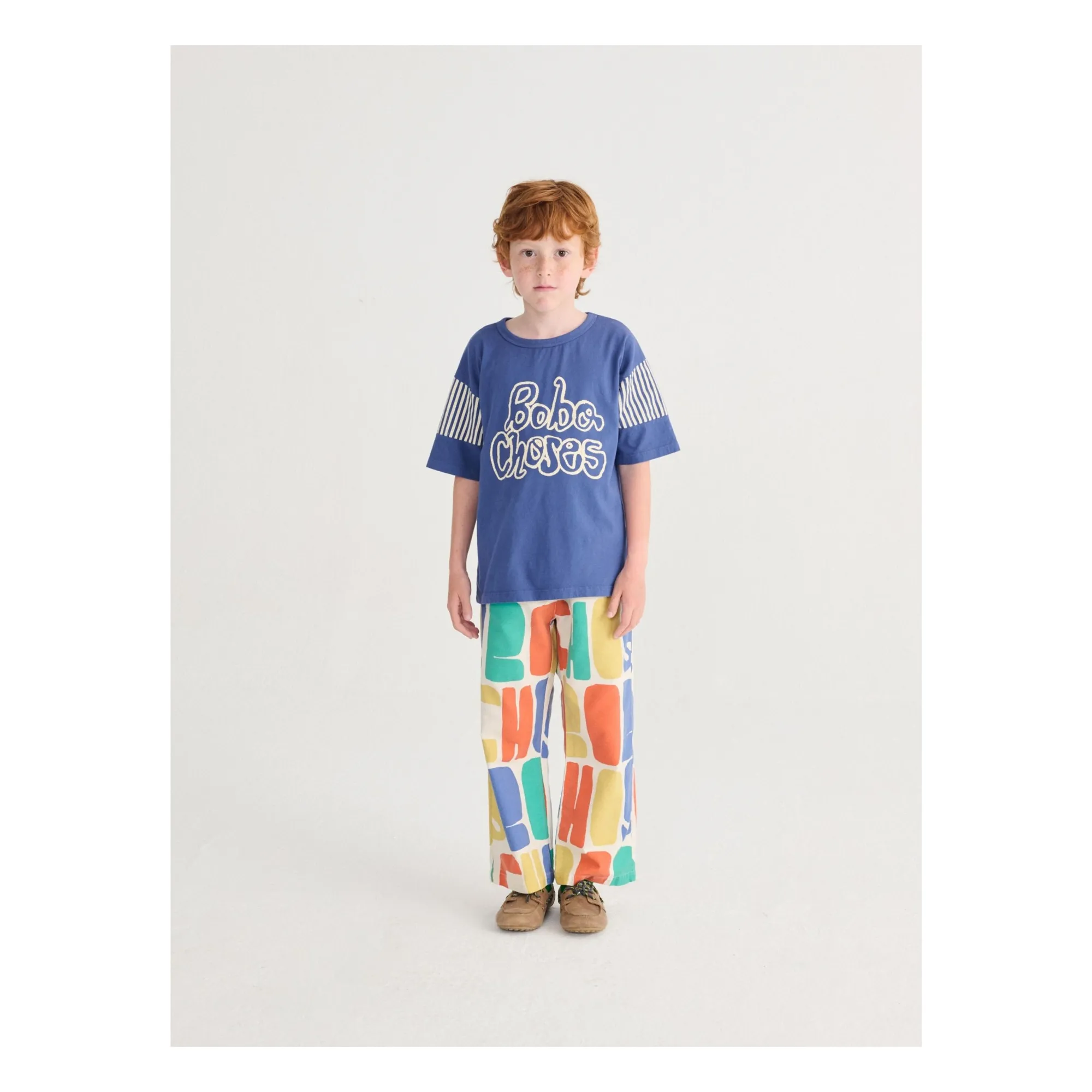 T-shirt Bobo Choses Rayé Coton Bio | Bleu- Image produit n°2