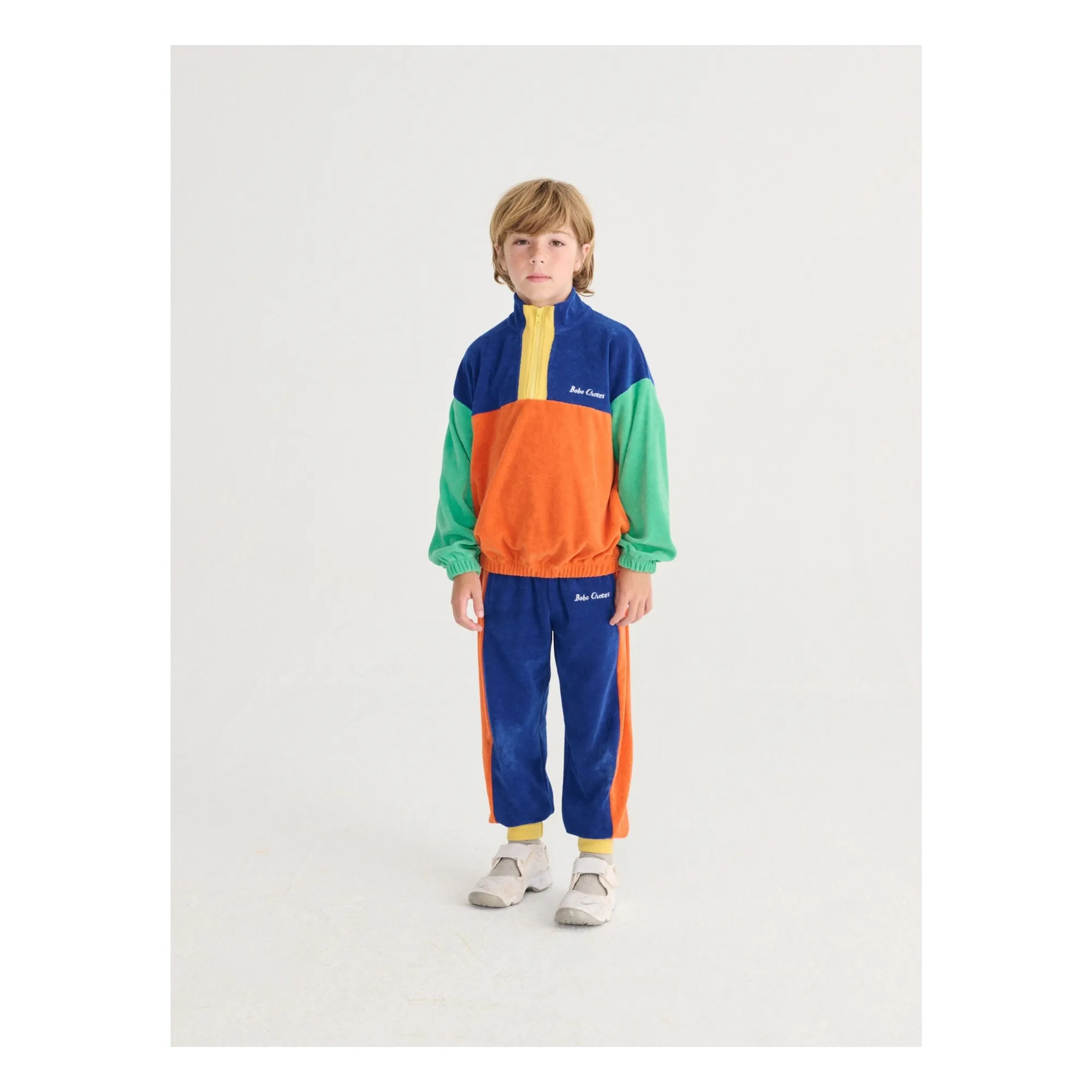 Sweat Colorblock Eponge Coton Bio | Orange- Image produit n°1