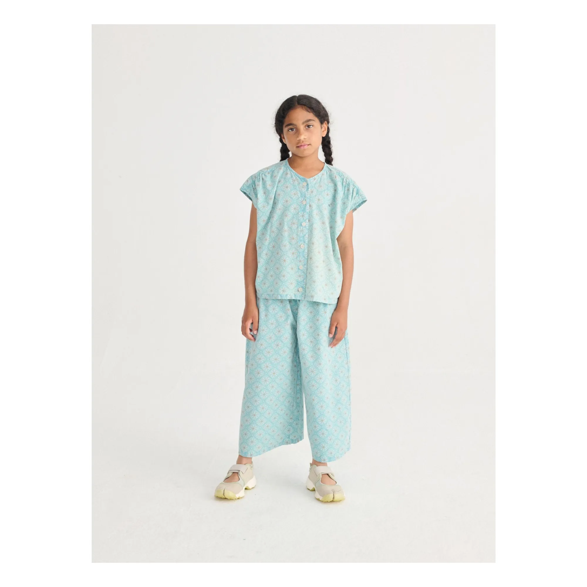 Top Marguerites Coton Bio | Bleu Clair- Image produit n°2