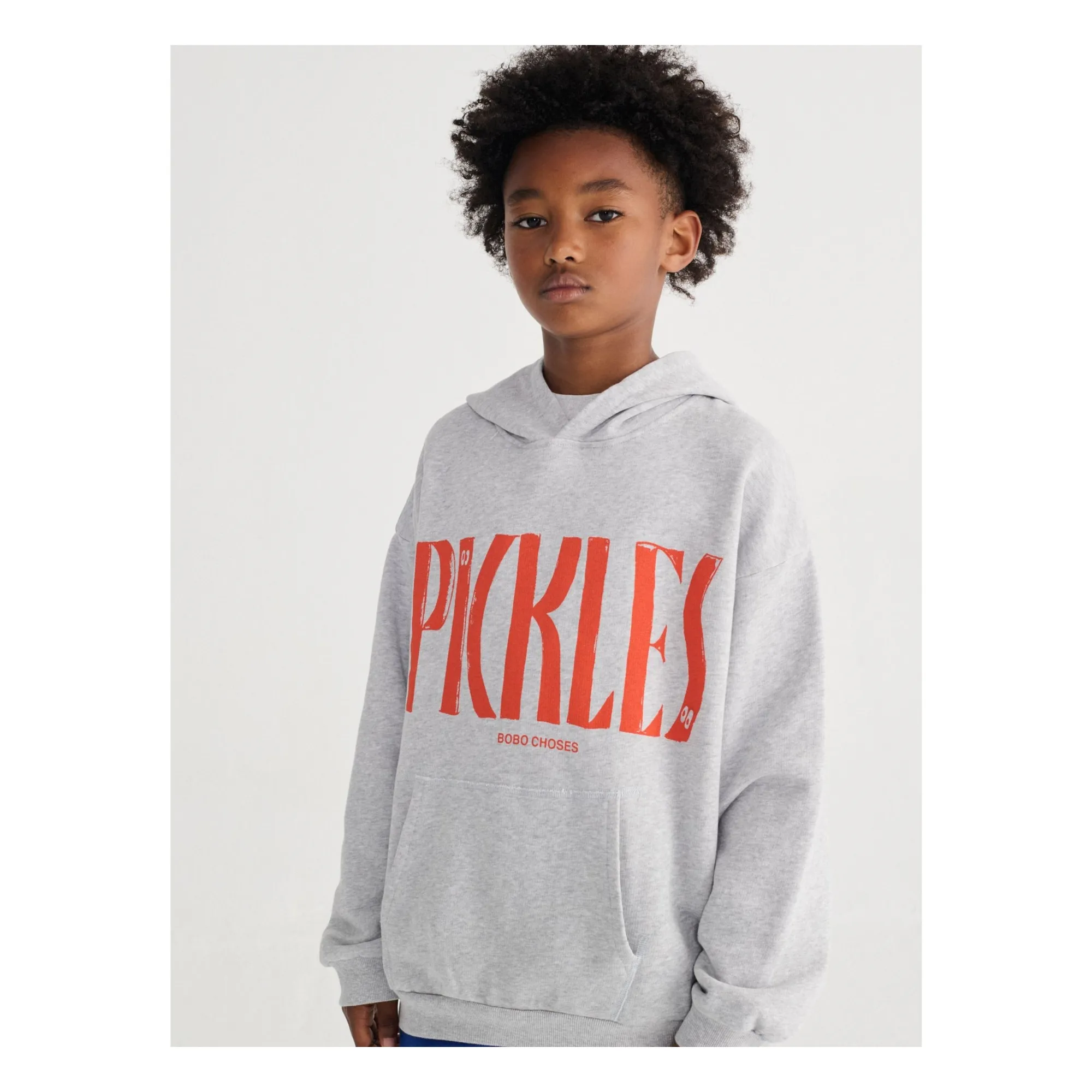 Sweat à Capuche Pickles Coton Bio | Gris chiné- Image produit n°1