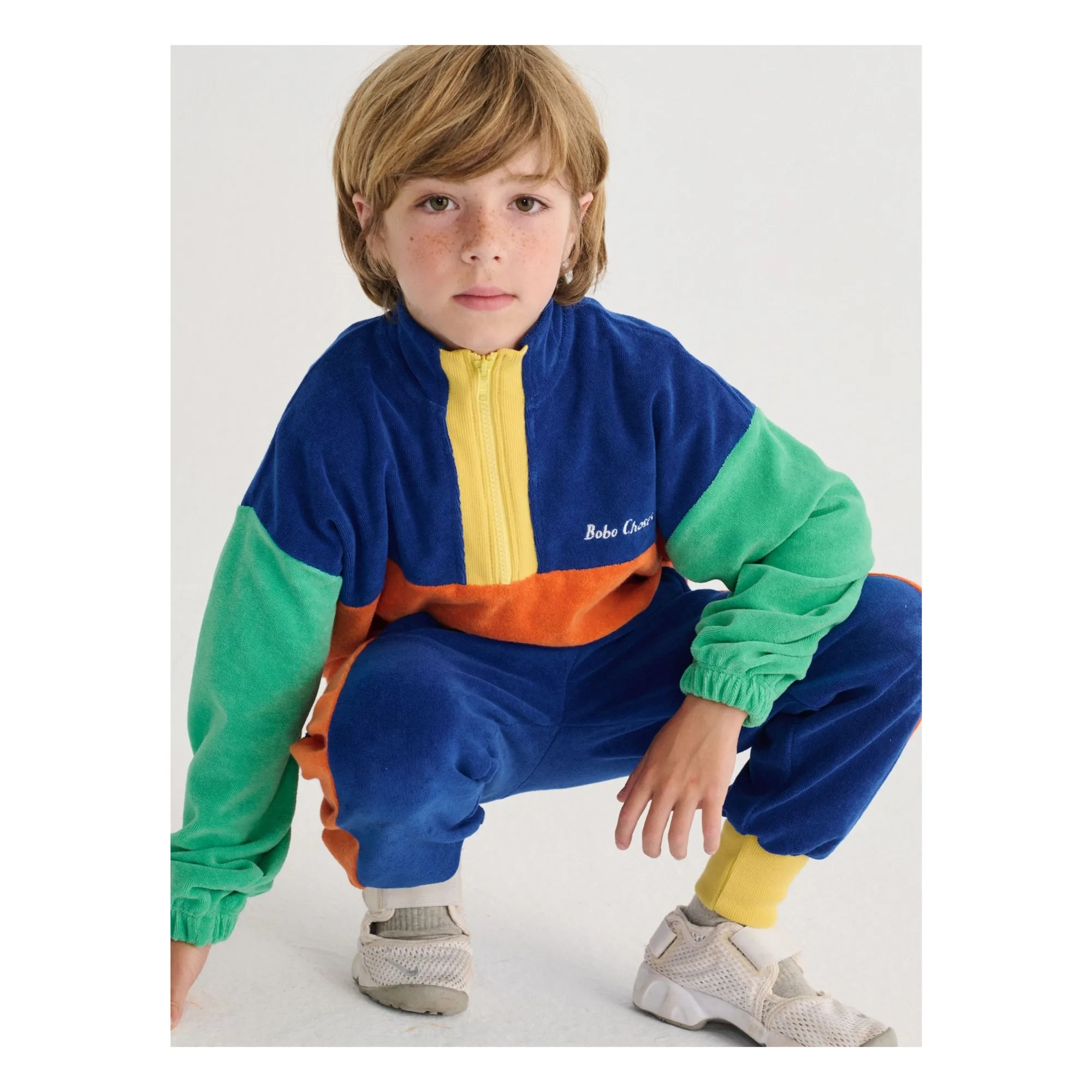 Sweat Colorblock Eponge Coton Bio | Orange- Image produit n°2