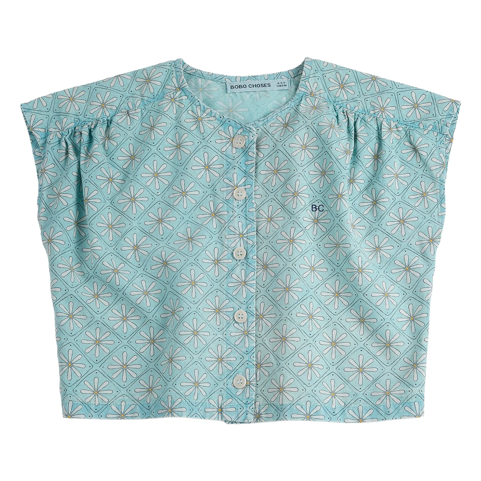 Top Marguerites Coton Bio | Bleu Clair- Image produit n°0