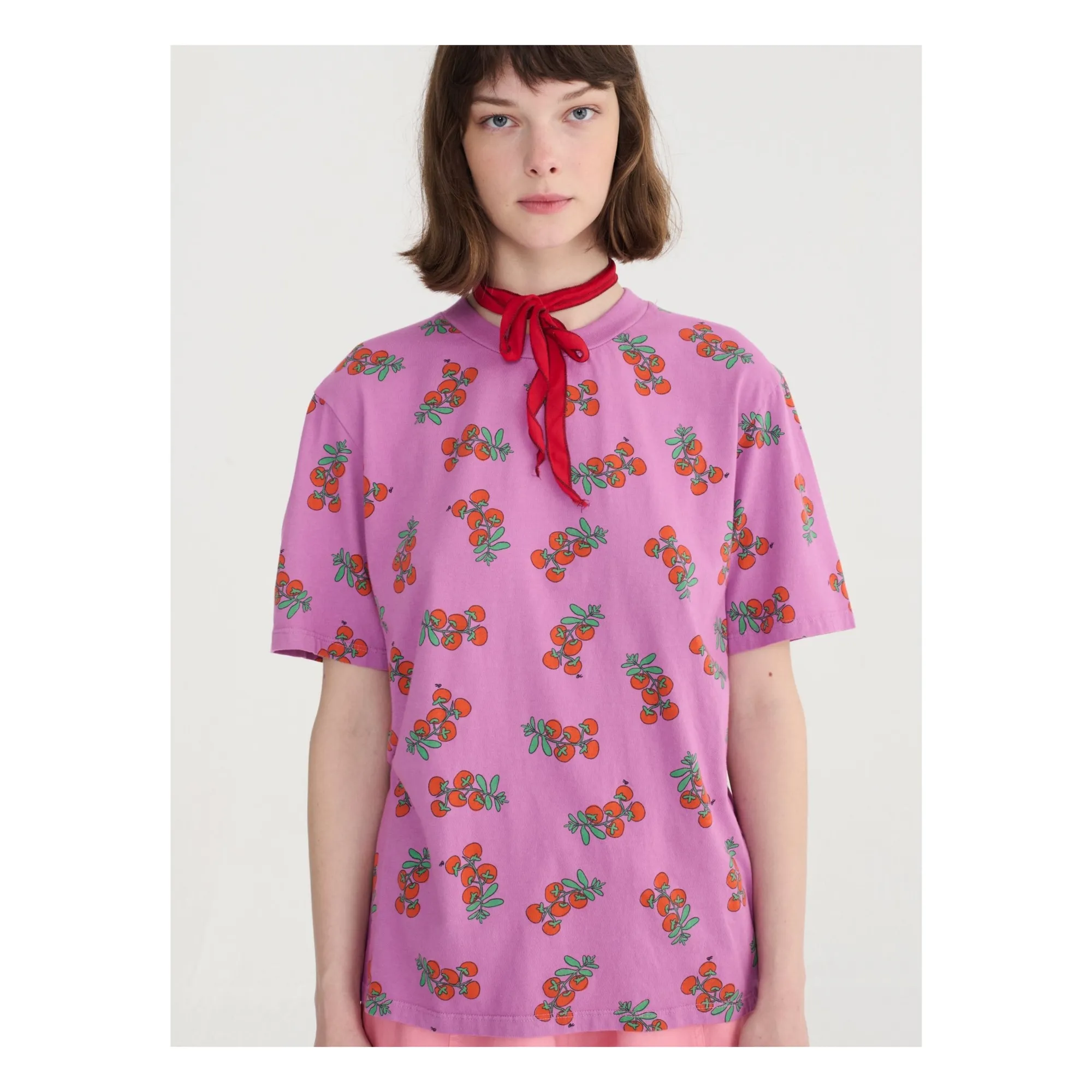 T-shirt Tomatoes Print Coton Bio | Violet- Image produit n°2