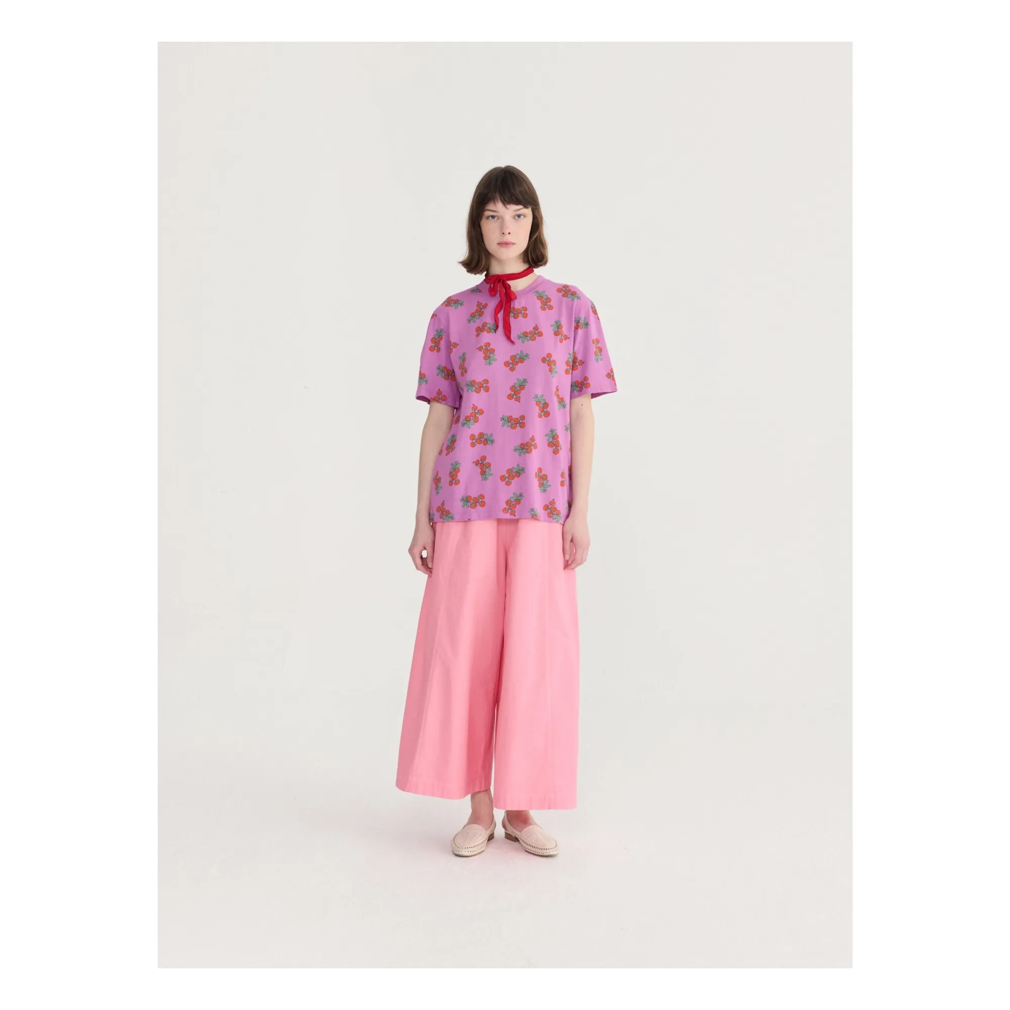 T-shirt Tomatoes Print Coton Bio | Violet- Image produit n°1