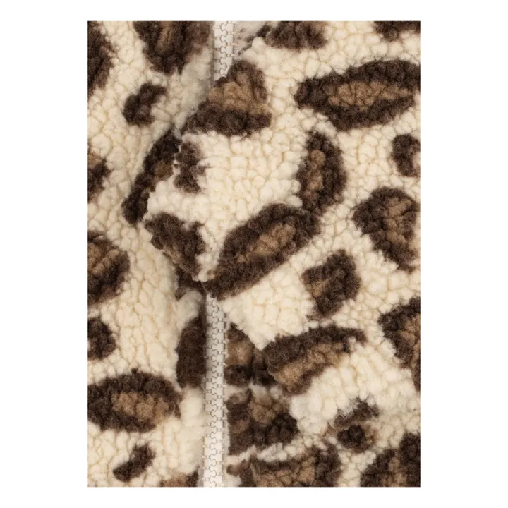 Chaqueta de sherpa de leopardo Jody de fibra reciclada | Beige- Imagen del producto n°2