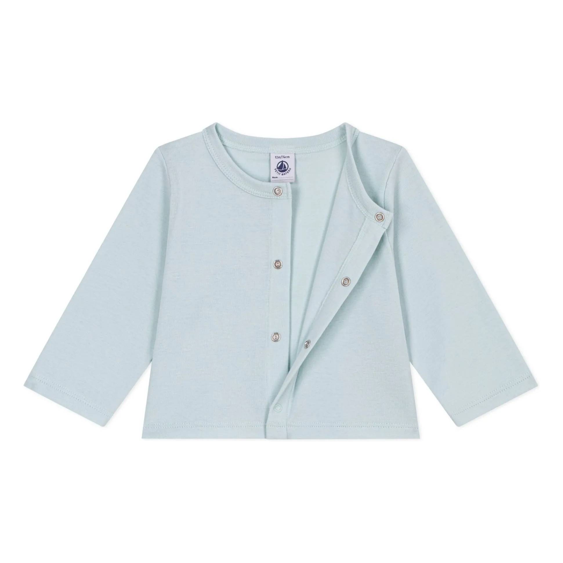 Gilet Uni Coton Bio | Turquoise- Image produit n°2