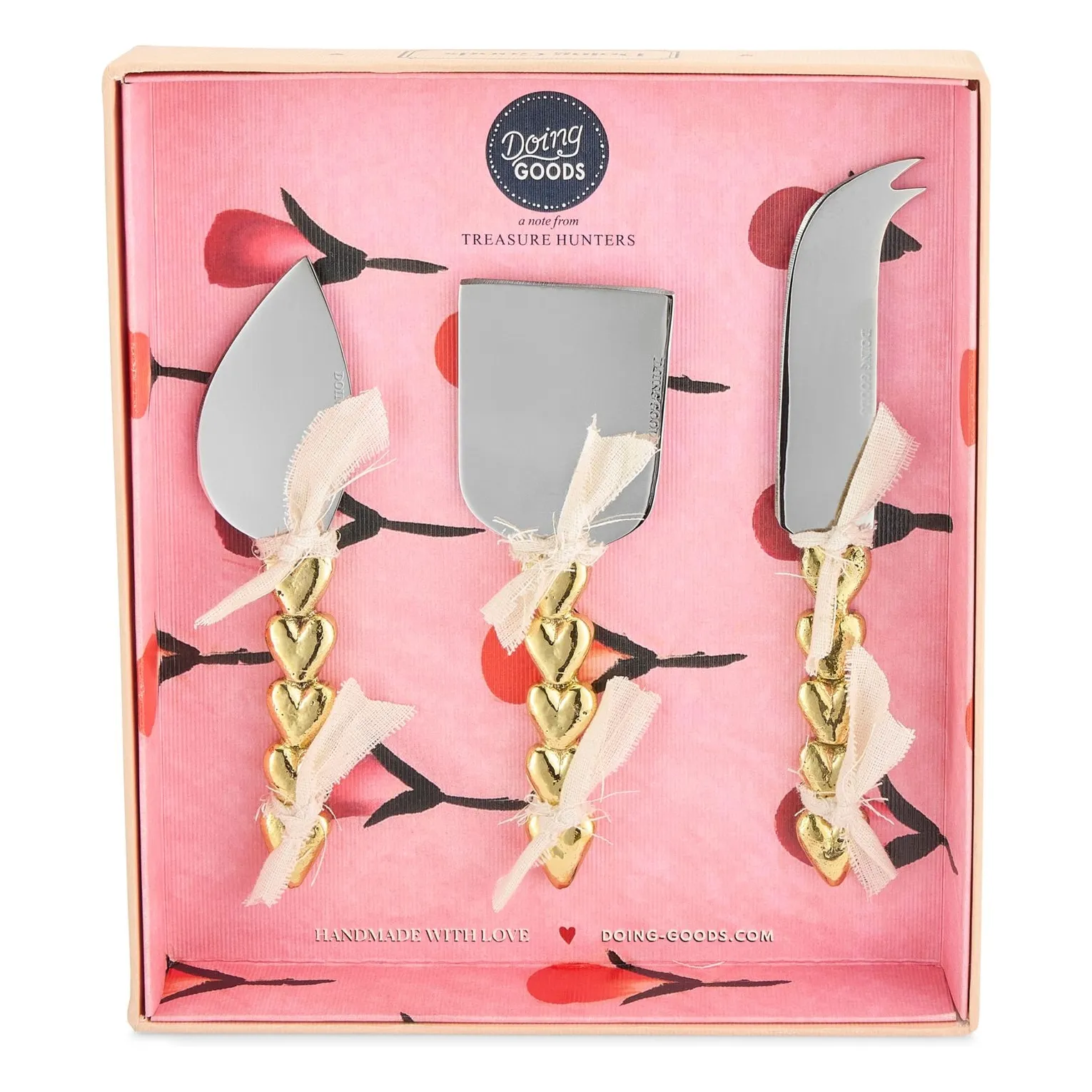 Couverts à fromage en laiton Holly Heart - Set de 3 | Laiton- Image produit n°3