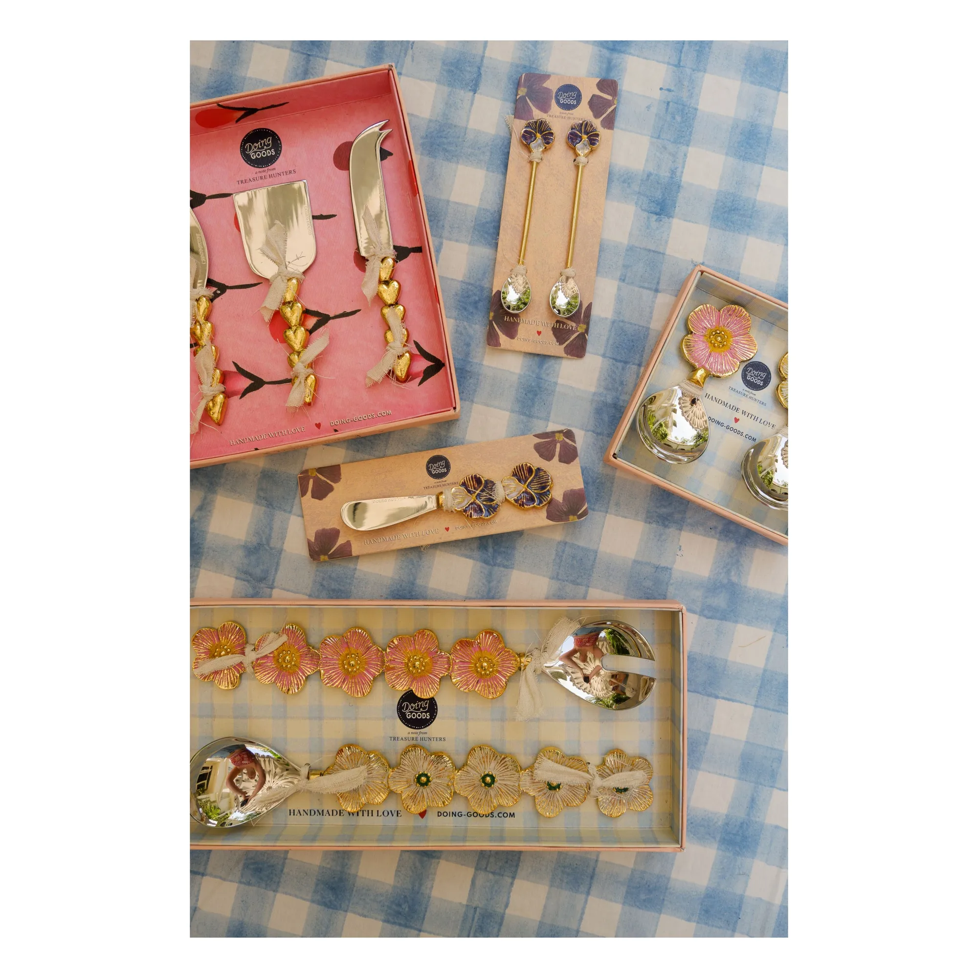Couverts à fromage en laiton Holly Heart - Set de 3 | Laiton- Image produit n°2