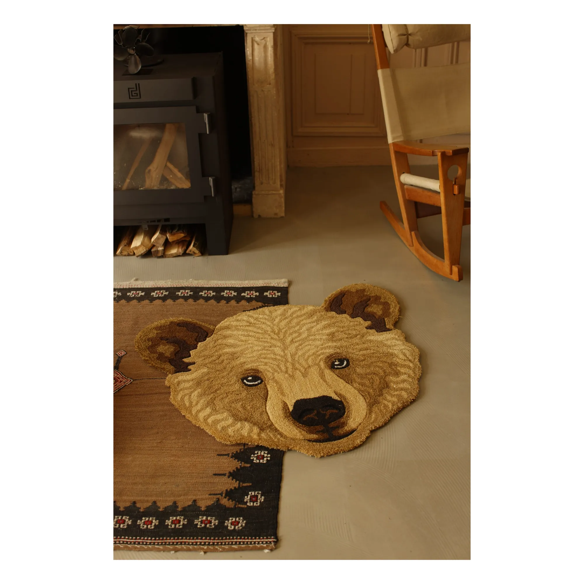 Tapis en laine Ours Bruno | Marron- Image produit n°1