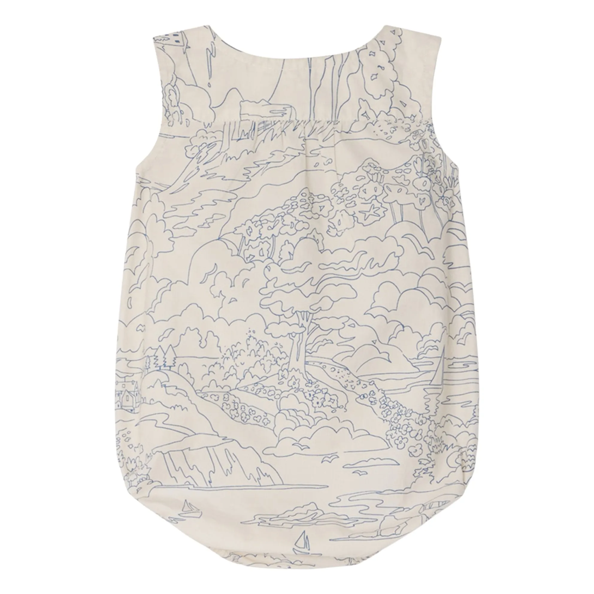 Barboteuse Nico Paysage Coton Bio | Ecru- Image produit n°2