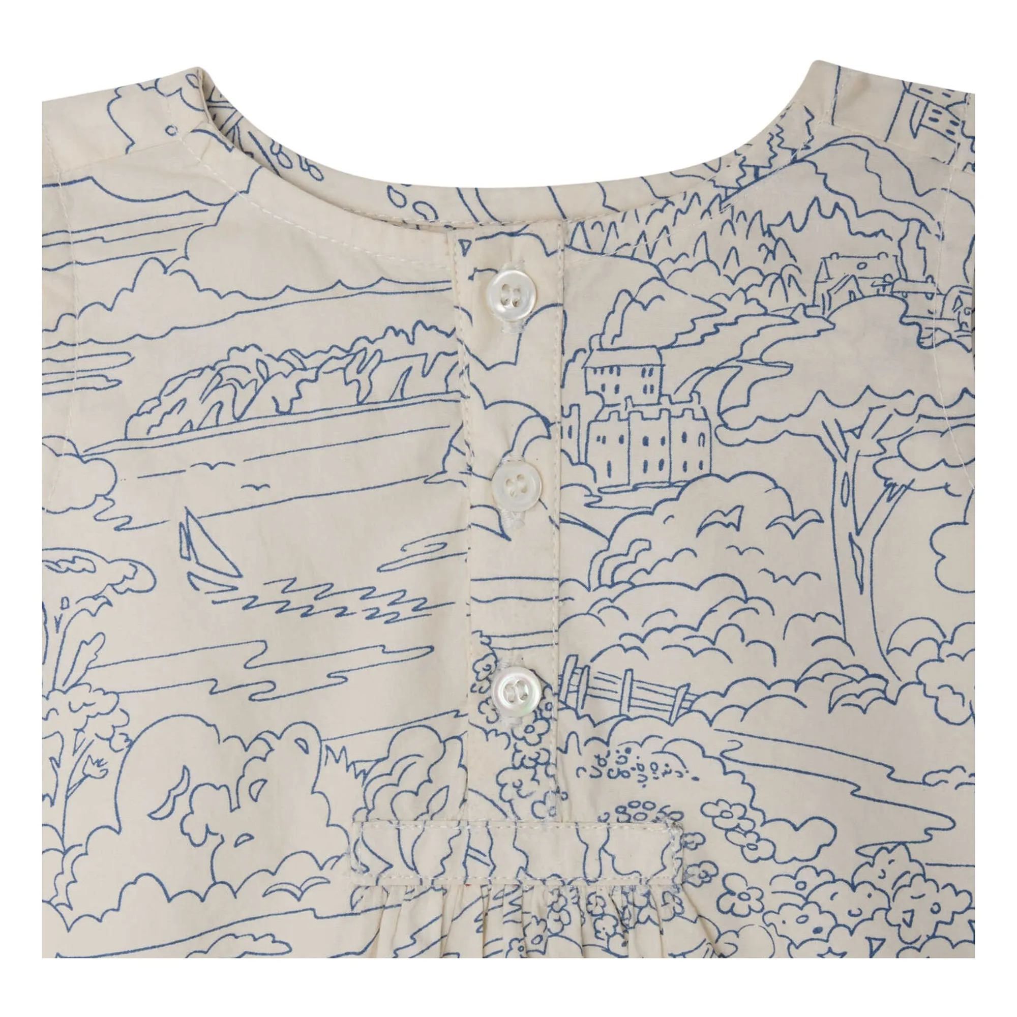 Barboteuse Nico Paysage Coton Bio | Ecru- Image produit n°1