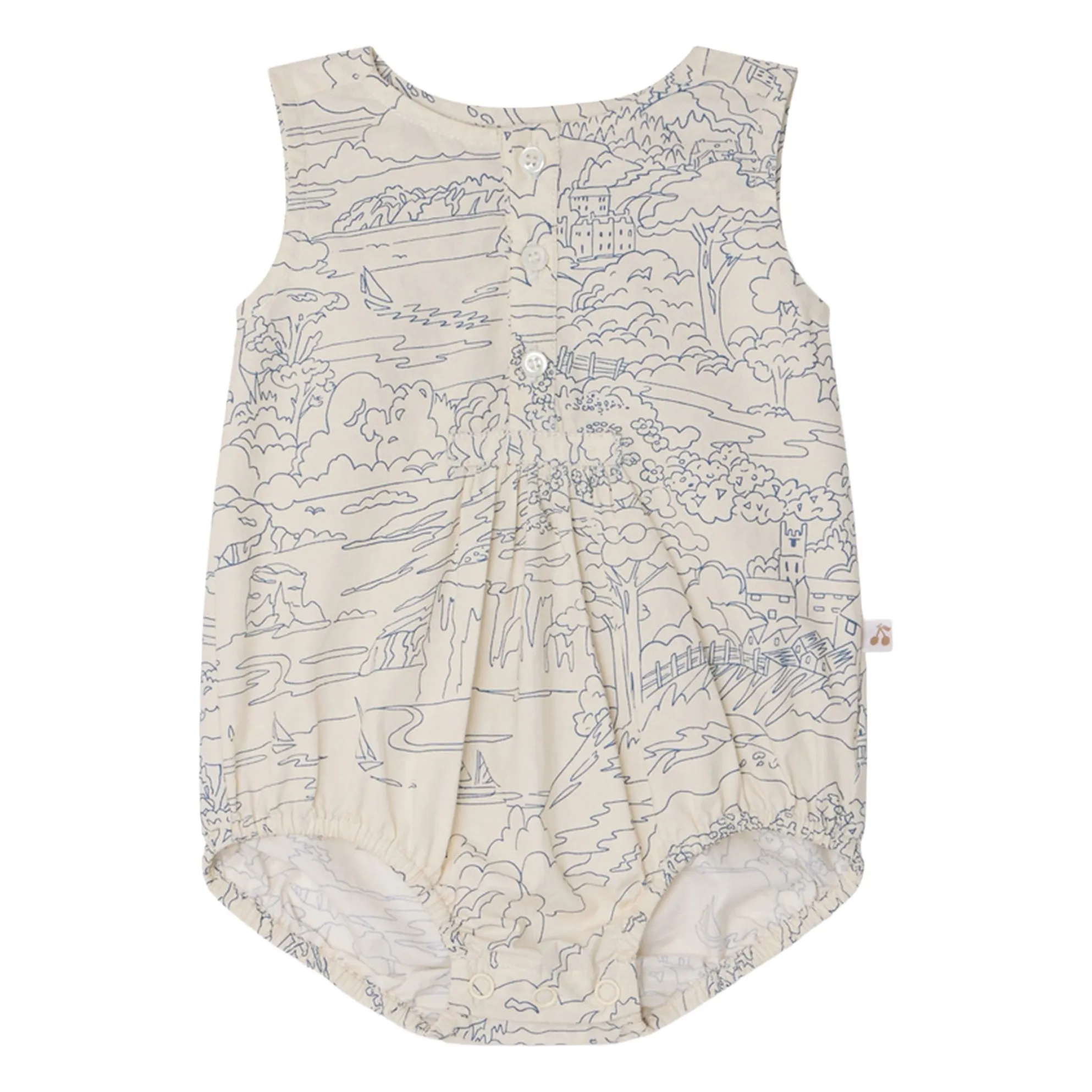 Barboteuse Nico Paysage Coton Bio | Ecru- Image produit n°0