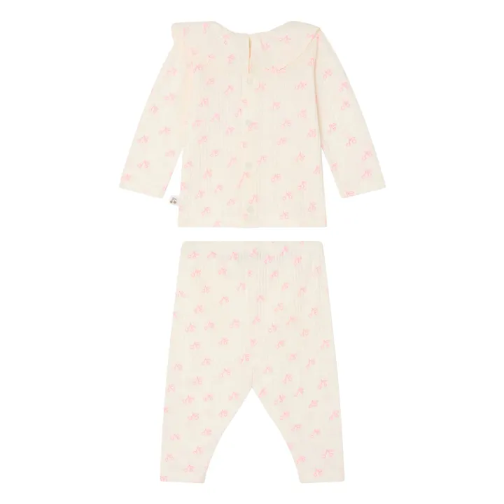 Conjunto de camiseta y legging de algodón ecológico Jelsia Cerises | Crudo- Imagen del producto n°2