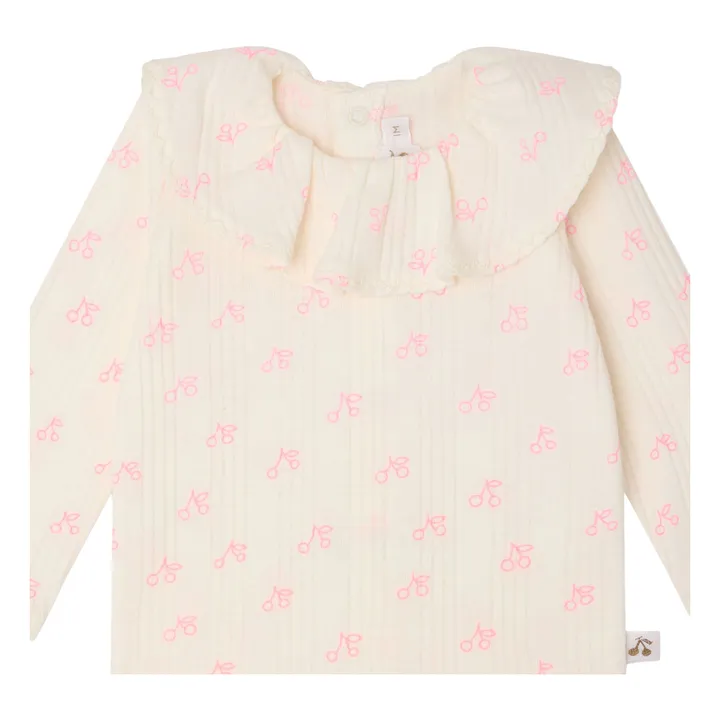 Conjunto de camiseta y legging de algodón ecológico Jelsia Cerises | Crudo- Imagen del producto n°1