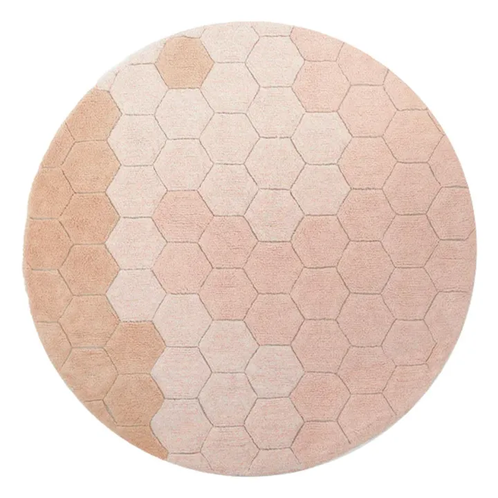 Tapis rond Honeycomb | Rose- Image produit n°0