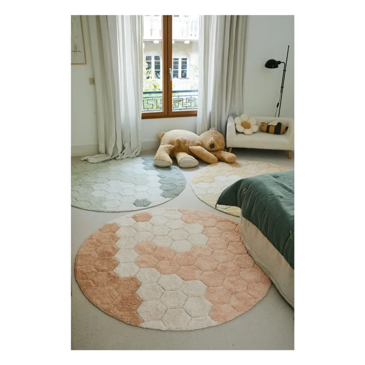 Tapis rond Honeycomb | Rose- Image produit n°5