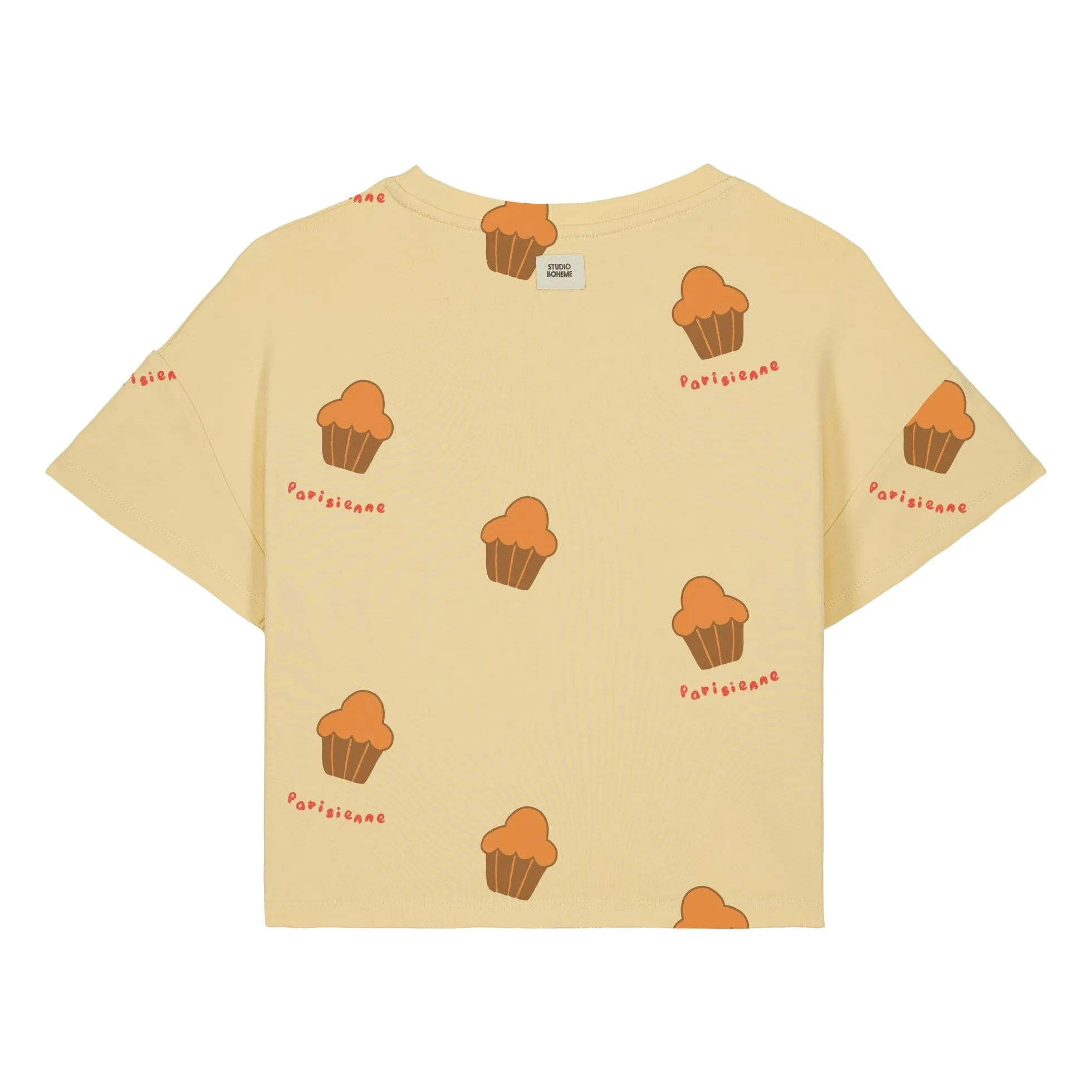 T-shirt Crop Flow Brioches Coton Bio | Jaune pâle- Image produit n°1