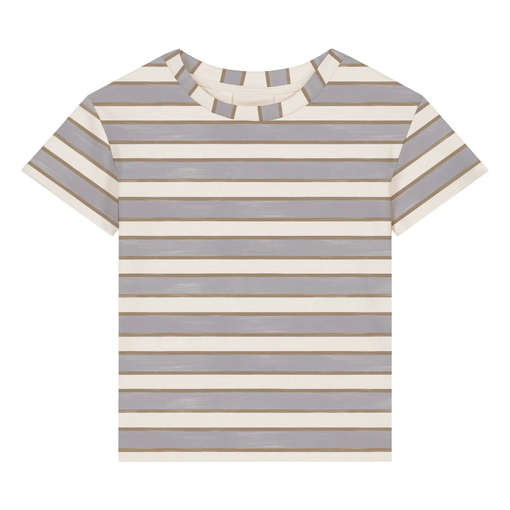 T-shirt Essential Rayé Coton Bio | Bleu pâle- Image produit n°0