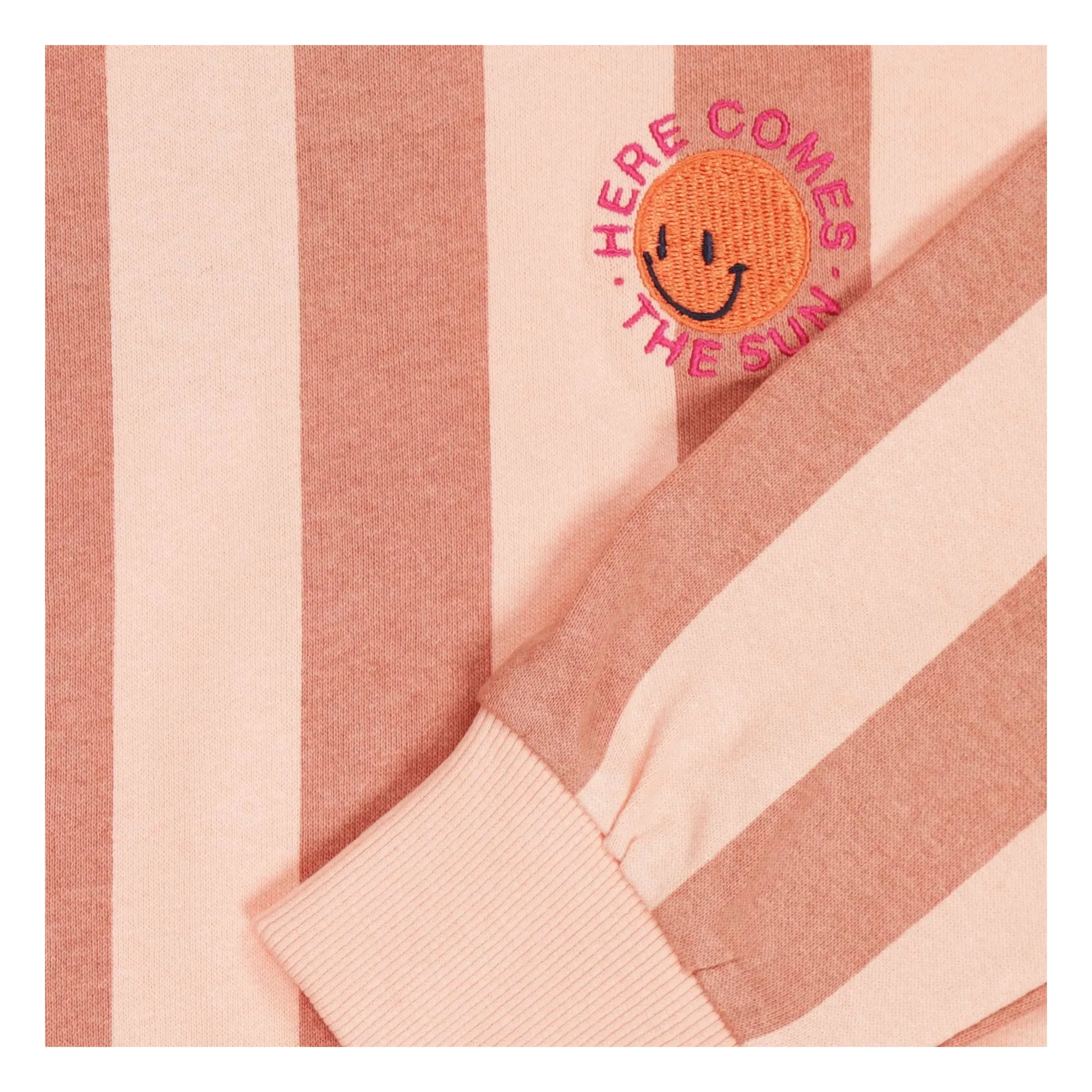 Sweat Oversize Coquina Rayé Coton Recyclé | Rose pêche- Image produit n°2