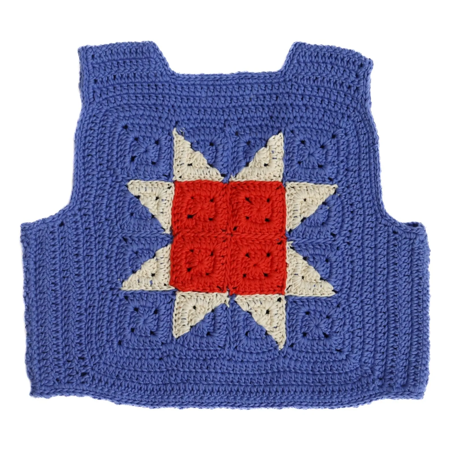 Gilet Sans Manches Sahara Crochet | Bleu- Image produit n°0