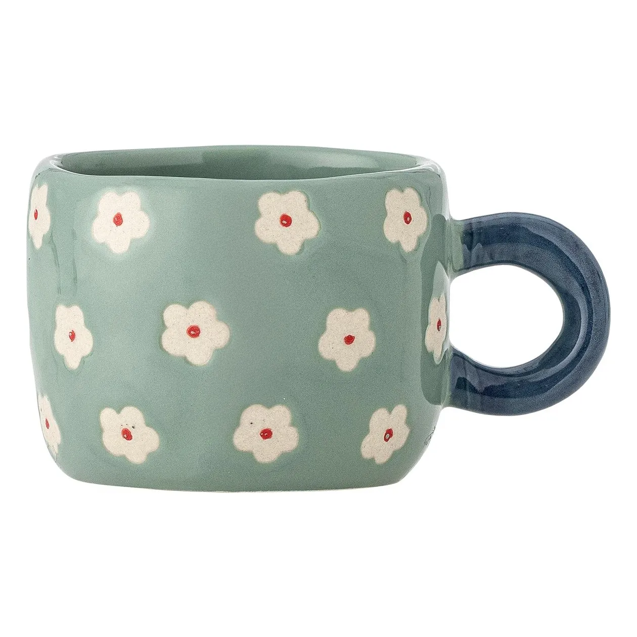 Tasse en grès à fleurs Nini | Bleu- Image produit n°0