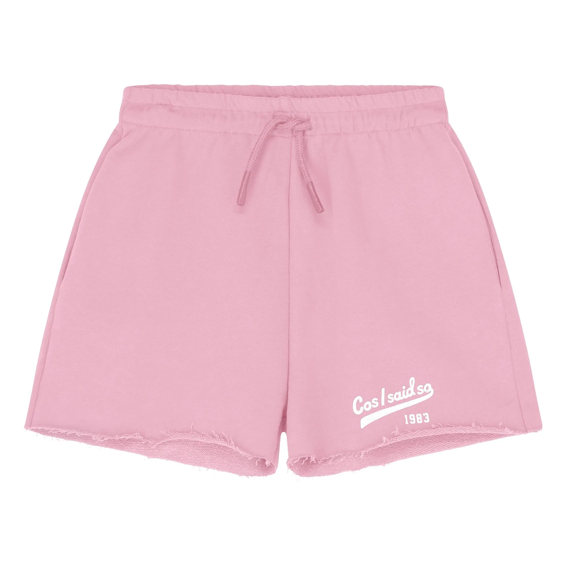 Short Jogger Cut Off Logo Coton Bio | Rose- Image produit n°0
