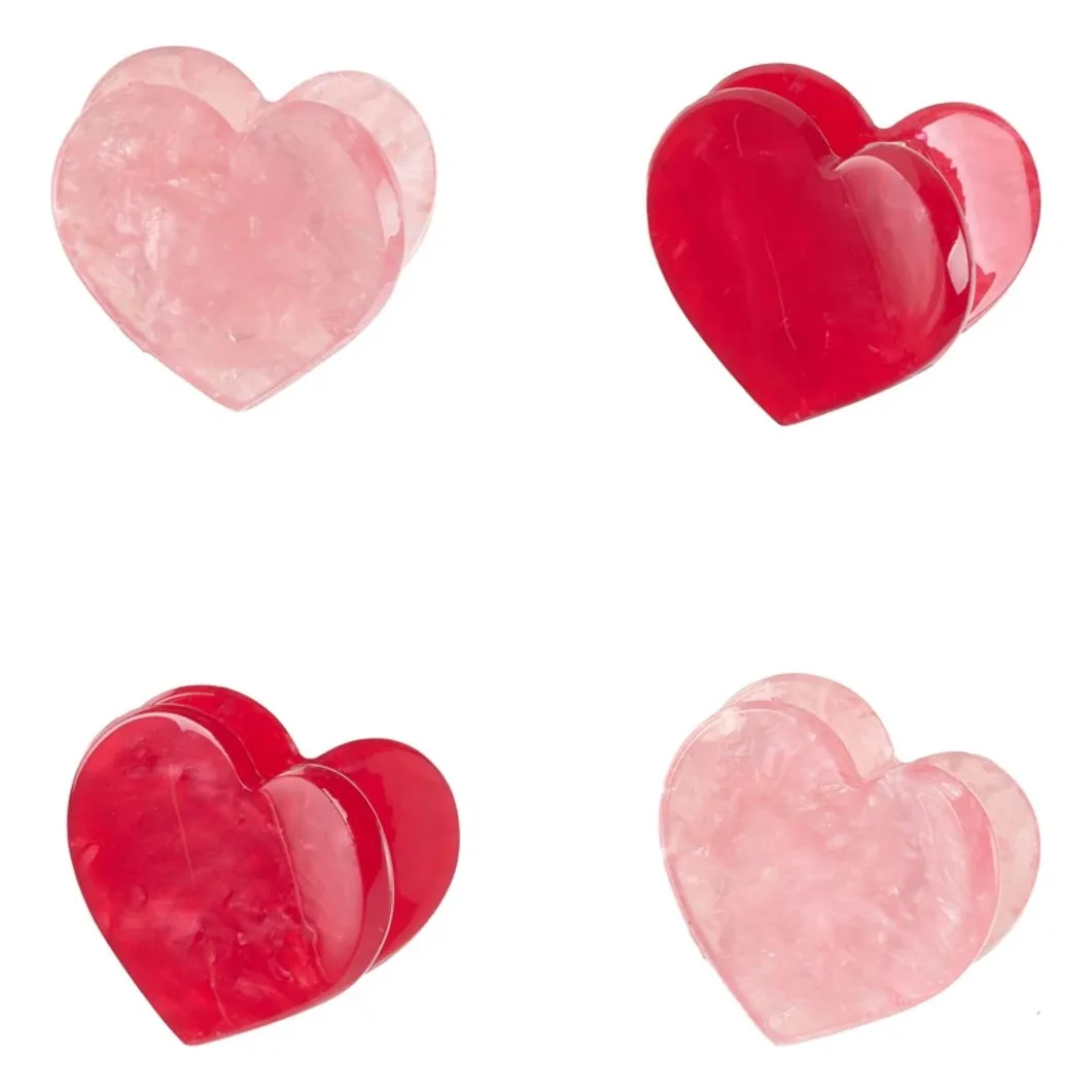 Lot de 4 Pinces Cœurs | Rouge- Image produit n°0