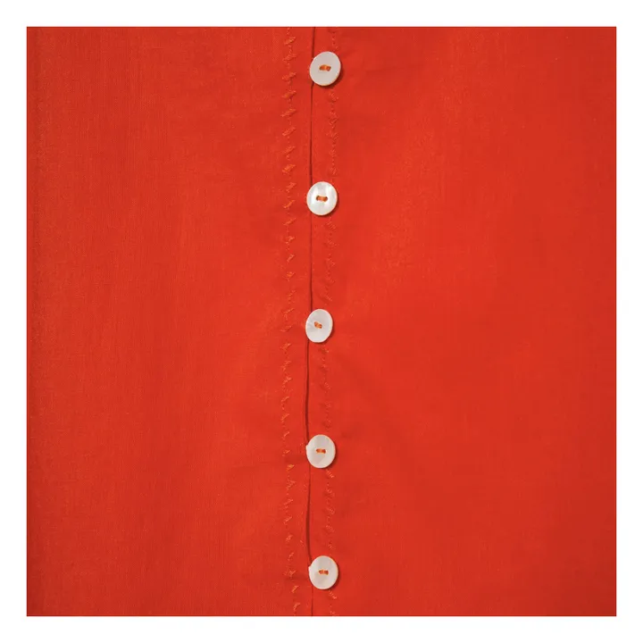 Blouse Brodée en Coton Bio | Corail- Image produit n°3