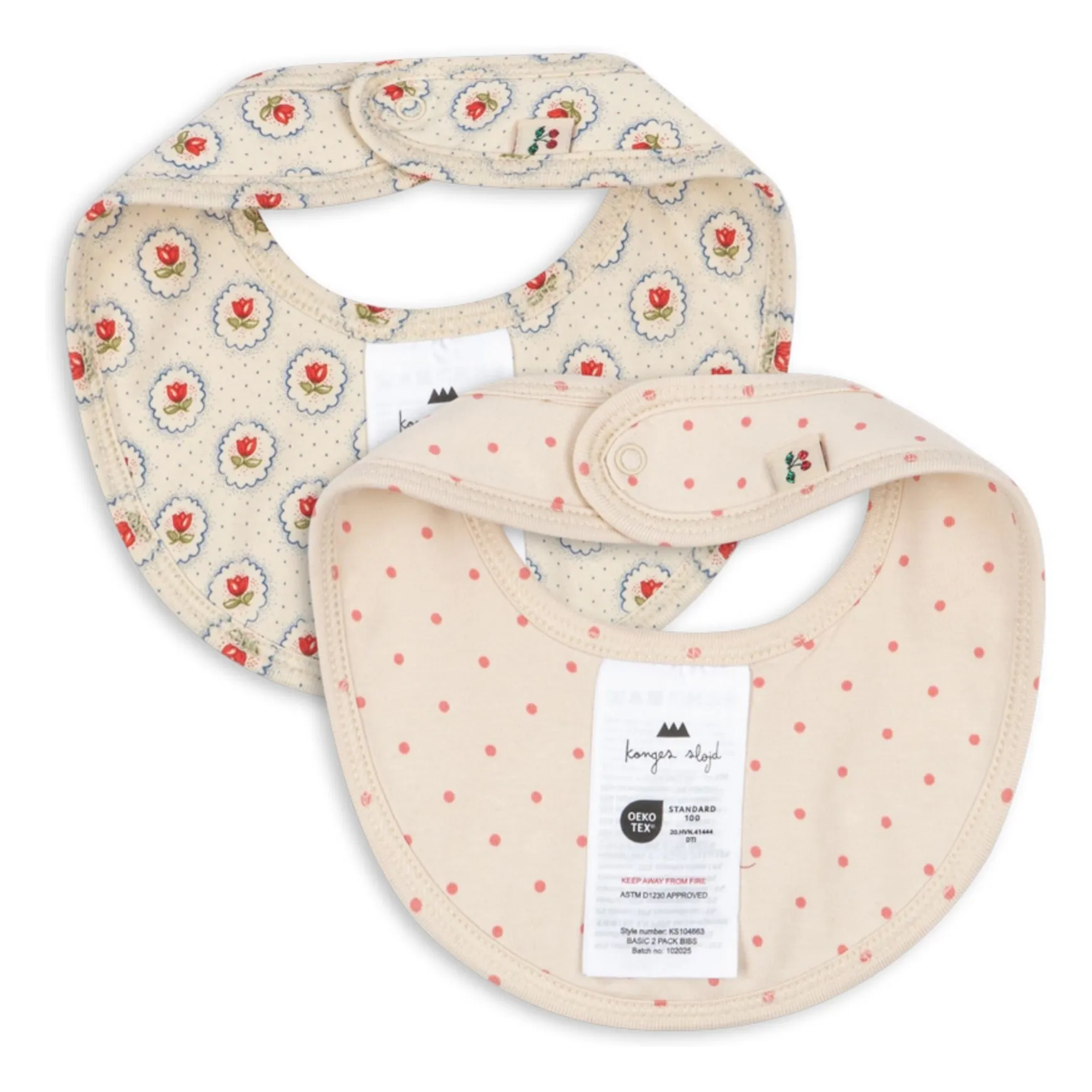 Pirouette bandana bibs - Set of 2 | Ecru- Product image n°1