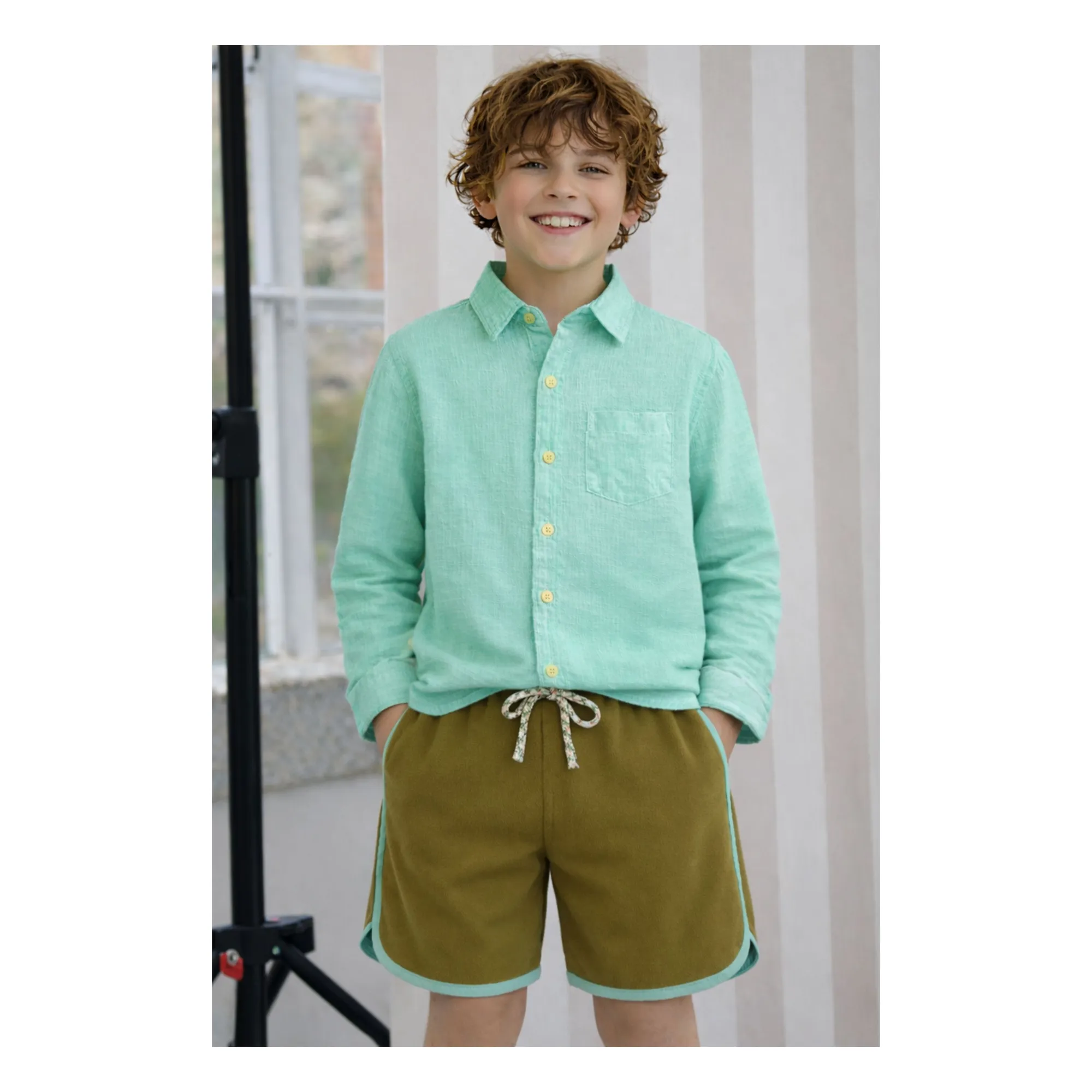 Camisa de gasa de algodón ecológico Constantin | Verde Menta- Imagen del producto n°1