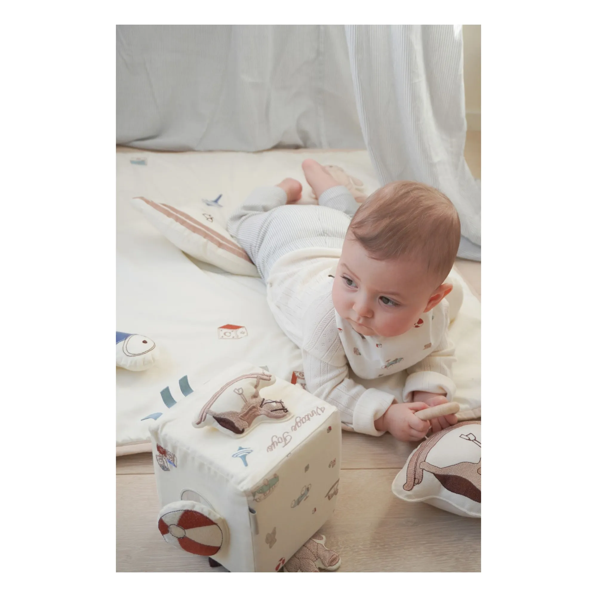 Cubo de actividades Vintage Toys | Beige- Imagen del producto n°5