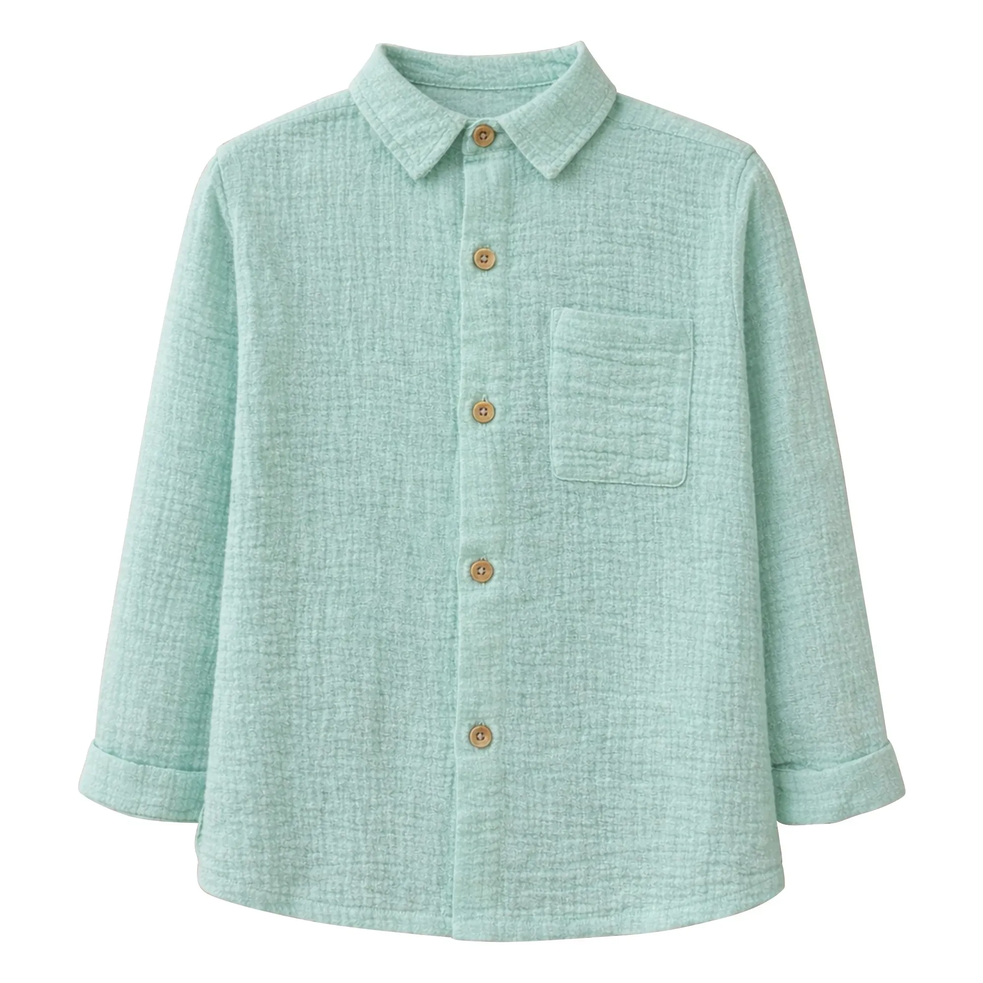 Camisa de gasa de algodón ecológico Constantin | Verde Menta- Imagen del producto n°0