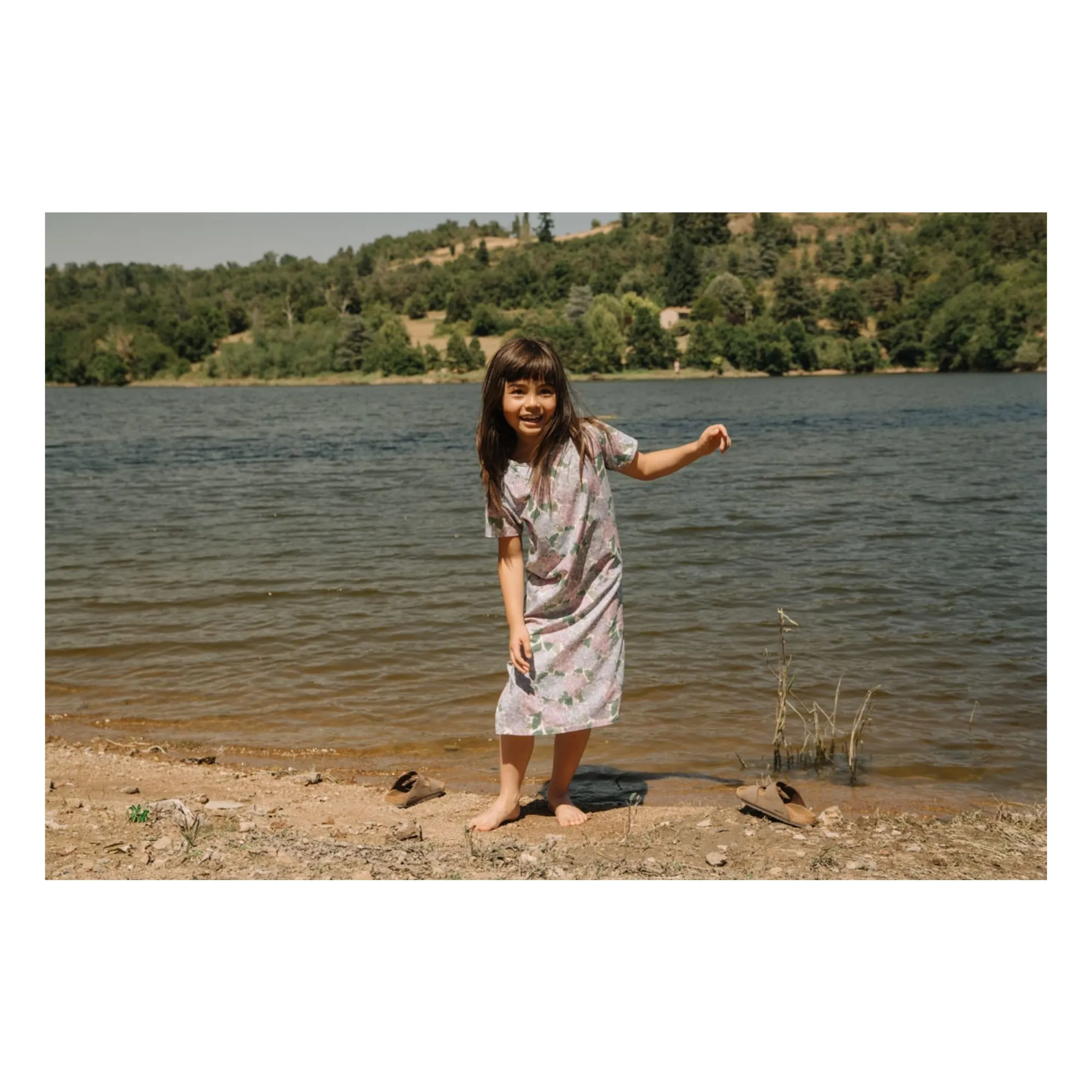 Robe Tuba Fleurs Coton Bio | Lilas- Image produit n°3
