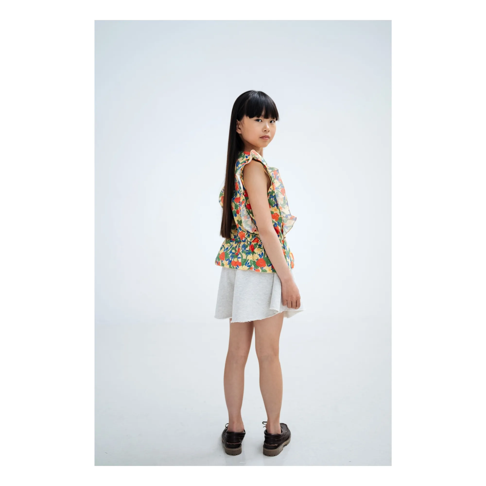 Top Volants Fleuri Cton Bio | Jaune pâle- Image produit n°6