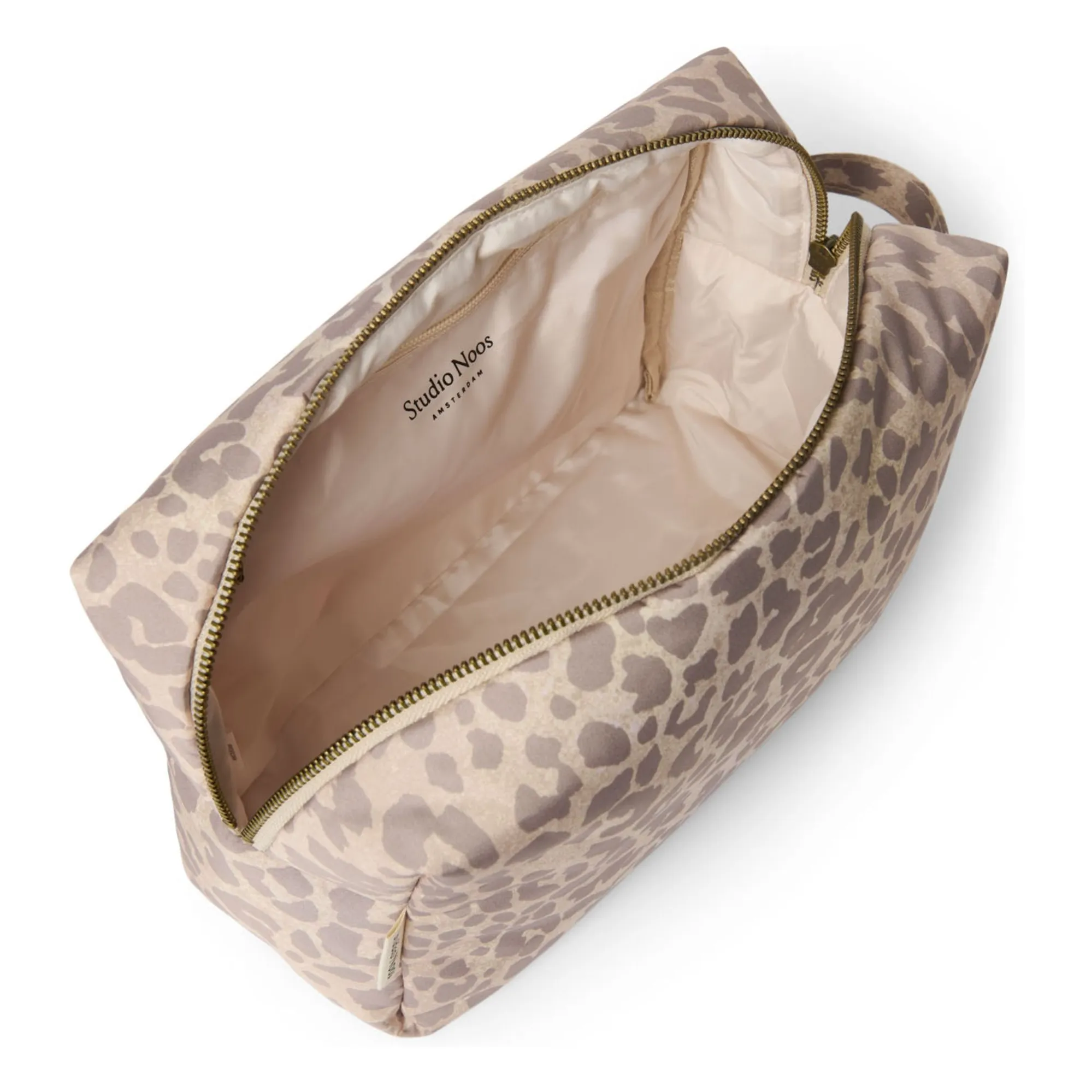 Grande trousse de toilette Puffy Léopard | Beige- Image produit n°3