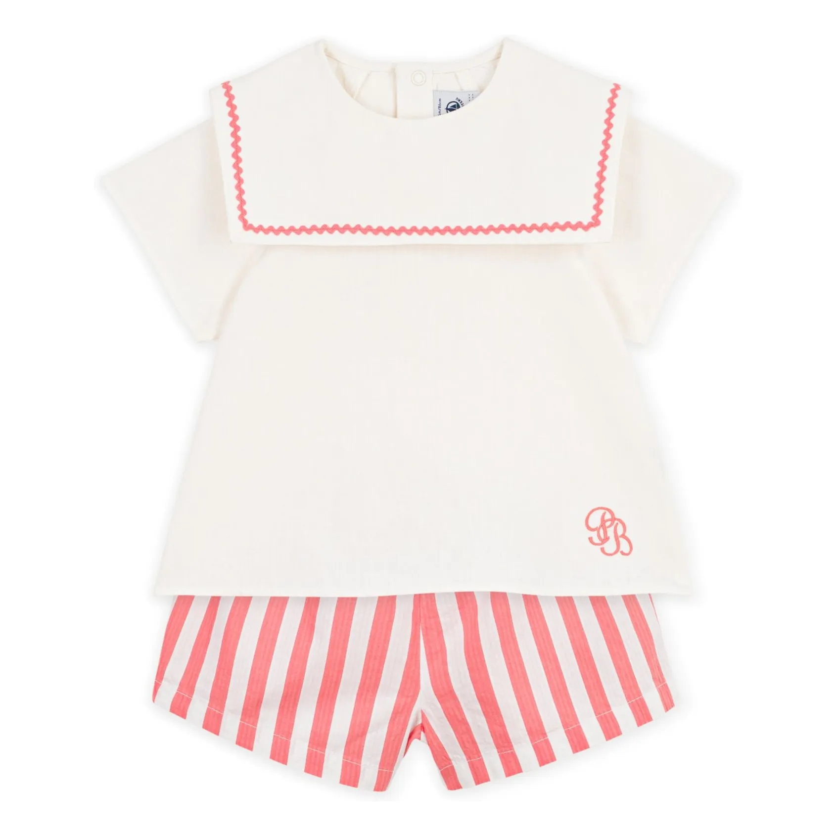 Pyjama Short Col Marin Lin | Corail- Image produit n°3