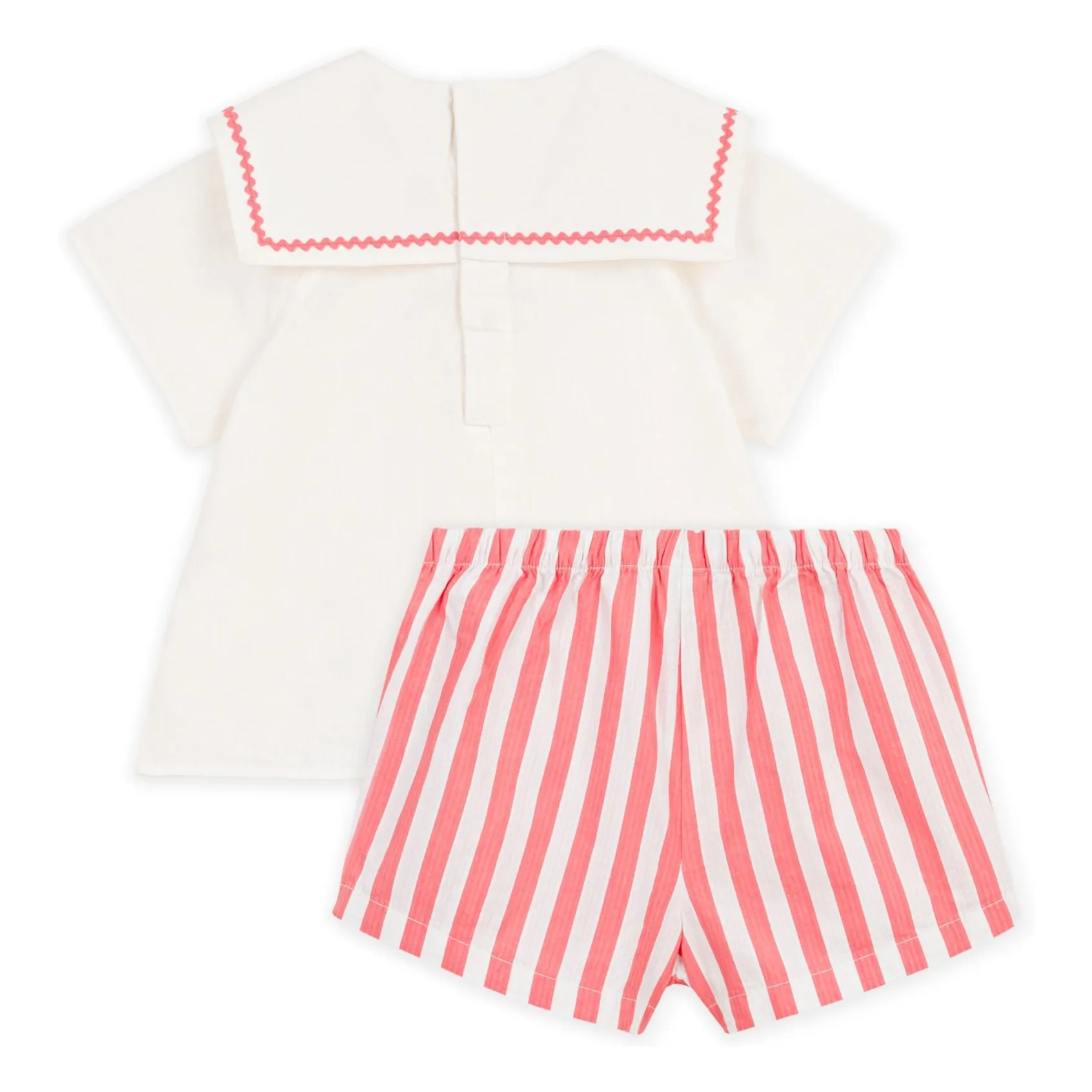 Pyjama Short Col Marin Lin | Corail- Image produit n°2