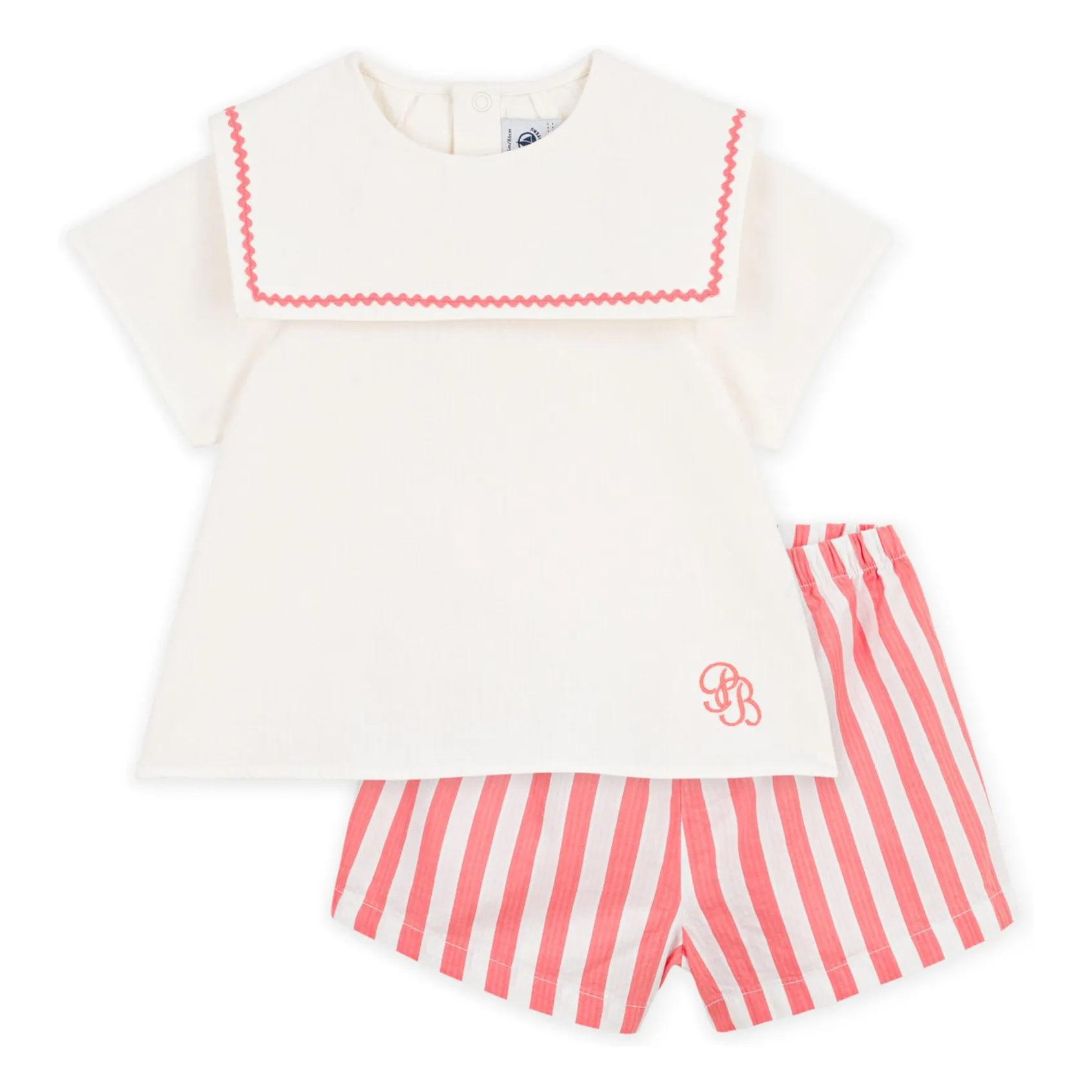 Pyjama Short Col Marin Lin | Corail- Image produit n°0