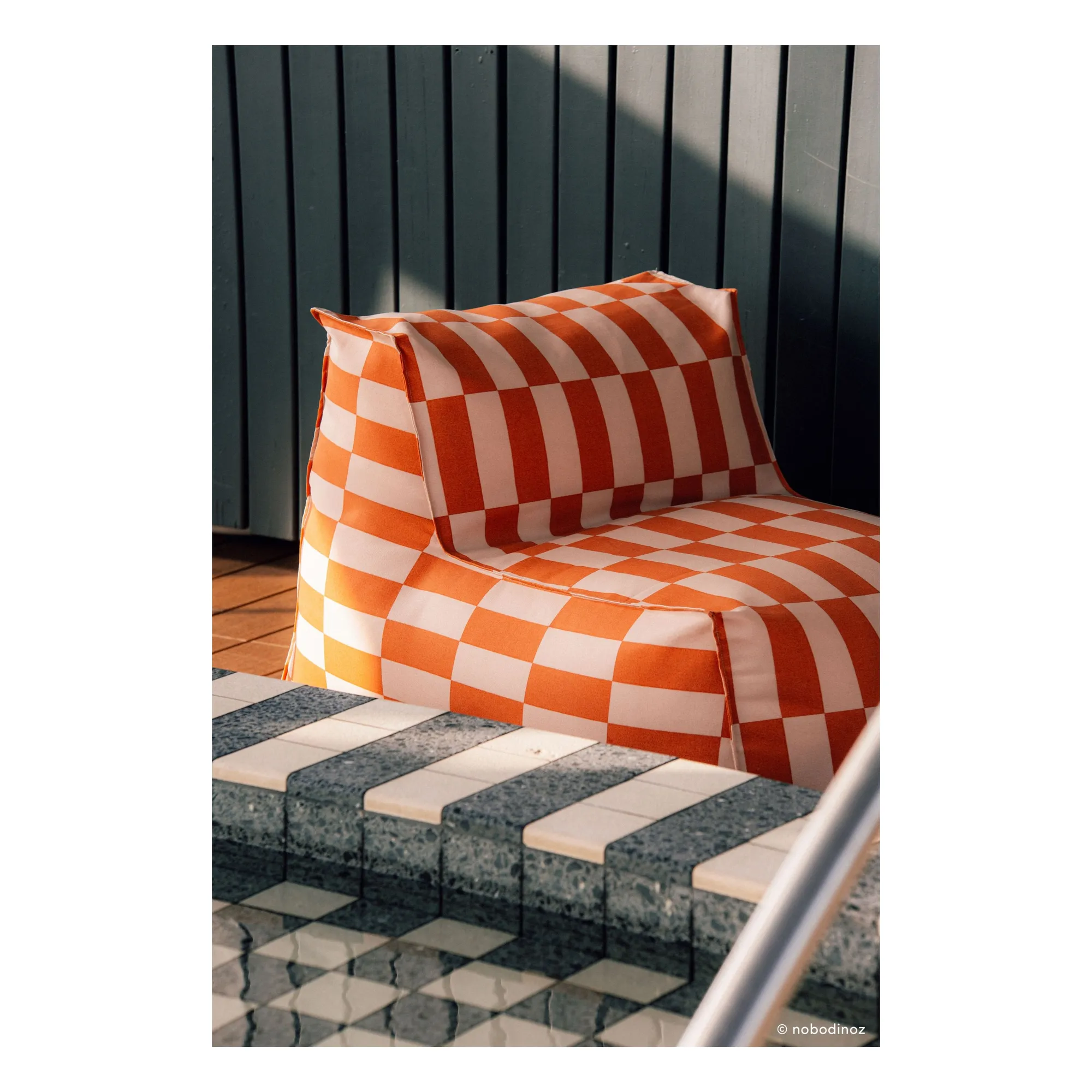 Pouf long outdoor Matteo Tiles | Orange- Image produit n°5