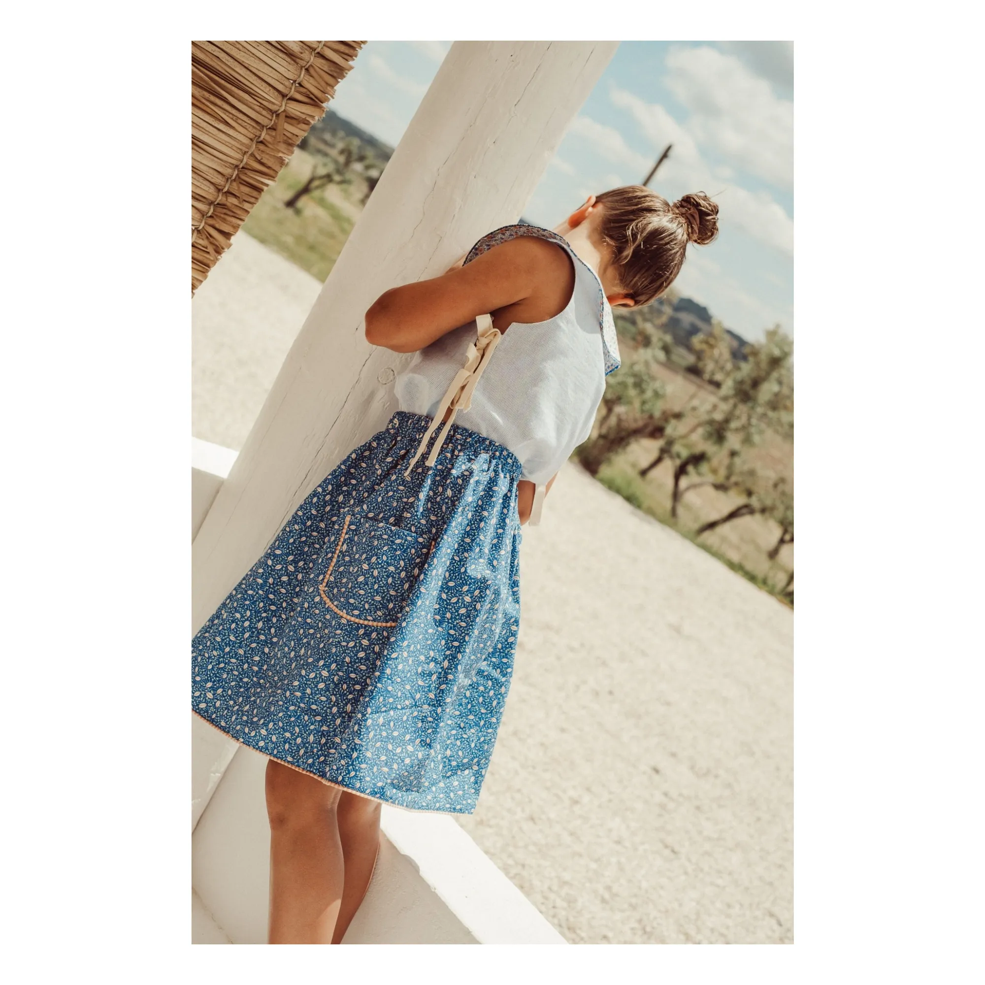 Amália Nature embroidered skirt | Royal blue- Product image n°6