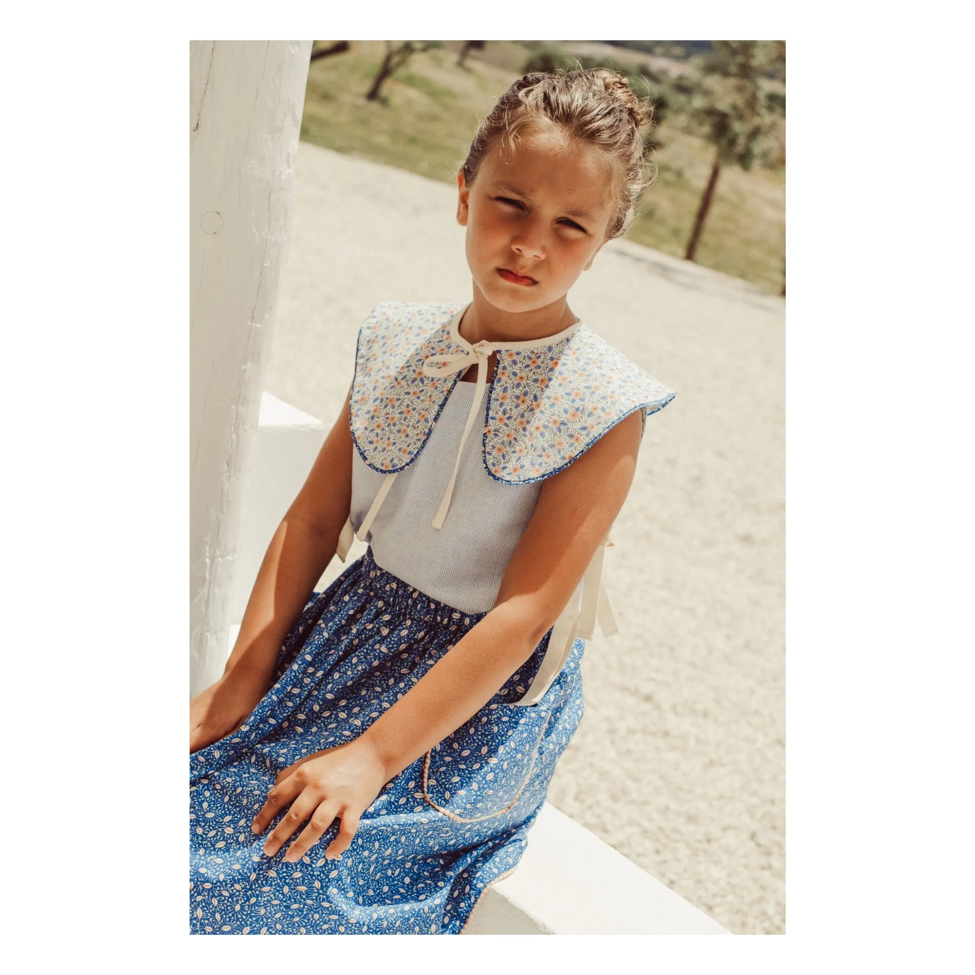Amália Nature embroidered skirt | Royal blue- Product image n°5