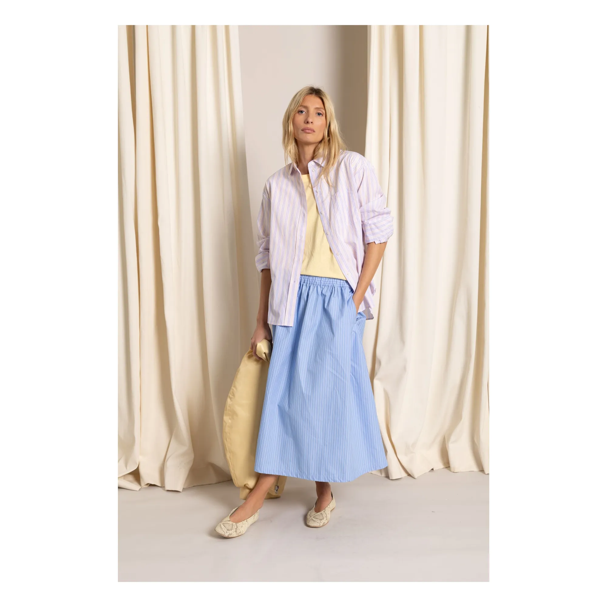 T-shirt Hana Coton Bio | Jaune pâle- Image produit n°2