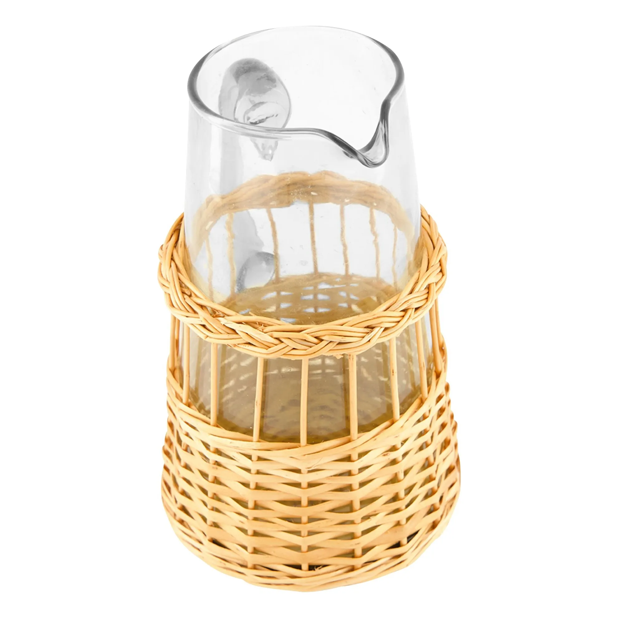 Carafe en verre et osier Vitória- Image produit n°2